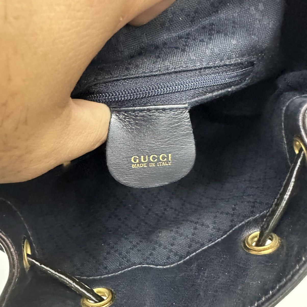 Vintage ‼️YES‼️ AUTHENTIC GUCCI BAMBOO BLACK PATENT LEATHER BACKPACK Size ONE SIZE - 13 Thumbnail