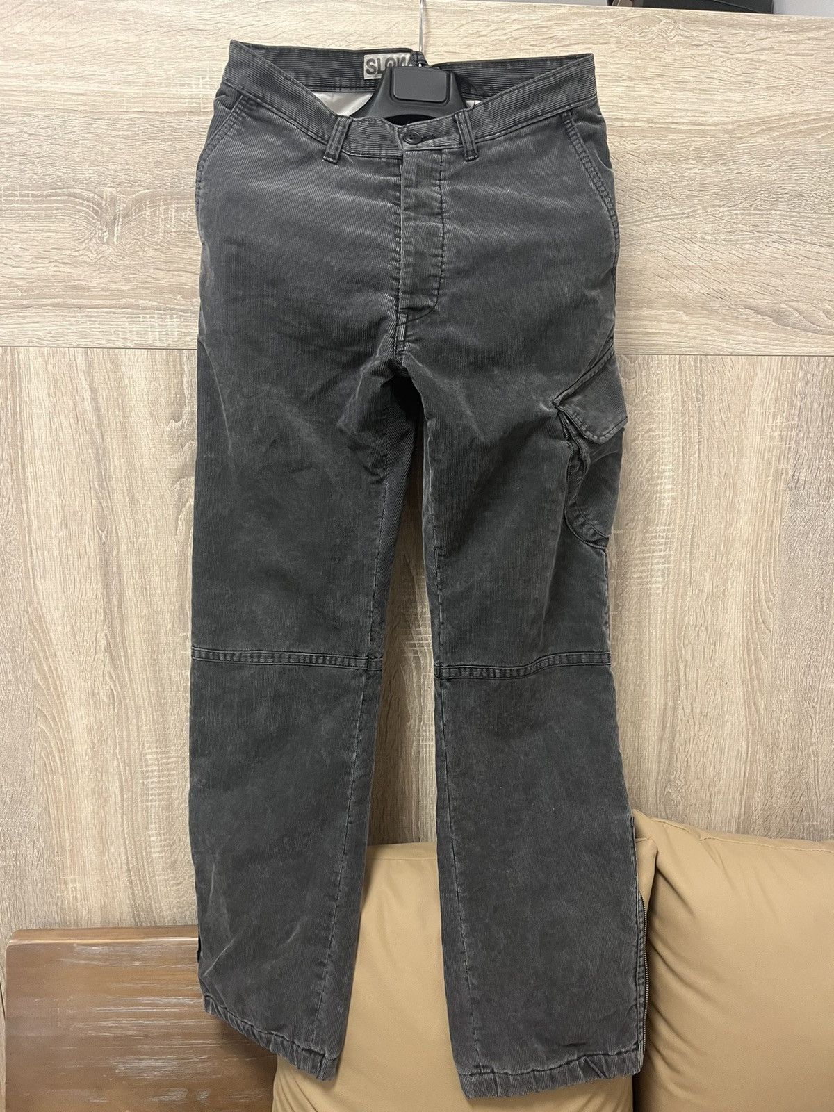 Vintage 90s SLOW GUN JAPAN Zipper Cargo Flare Corduroy Pants Size US 30 / EU 46 - 1 Thumbnail