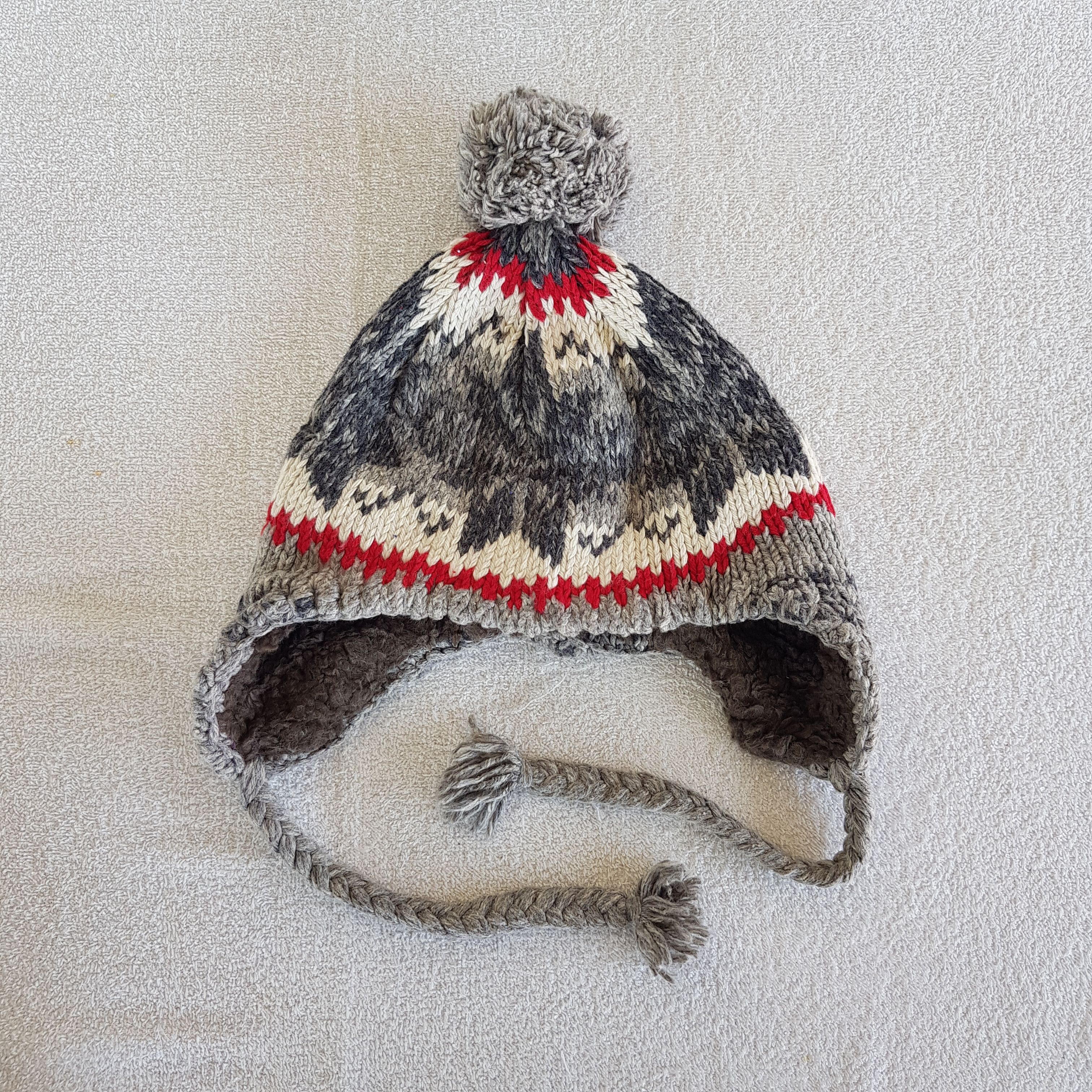 Abercrombie & Fitch Vintage Aztec Navajo Psychedelic Earflap Beanie Pom Ski Hats Size ONE SIZE - 6 Thumbnail