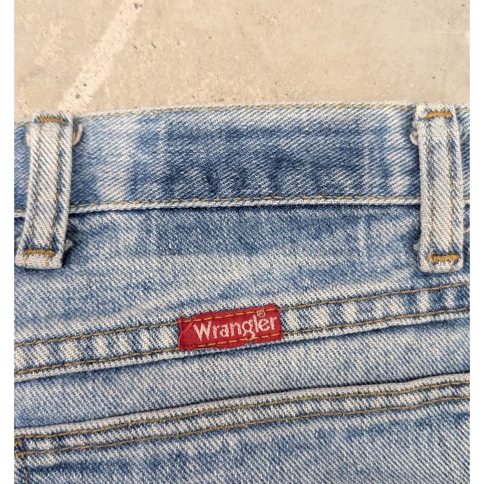 Vintage × Wrangler Vintage late 80s Wrangler Boot Zipper light blue denim jeans Size US 38 / EU 54 - 2 Thumbnail