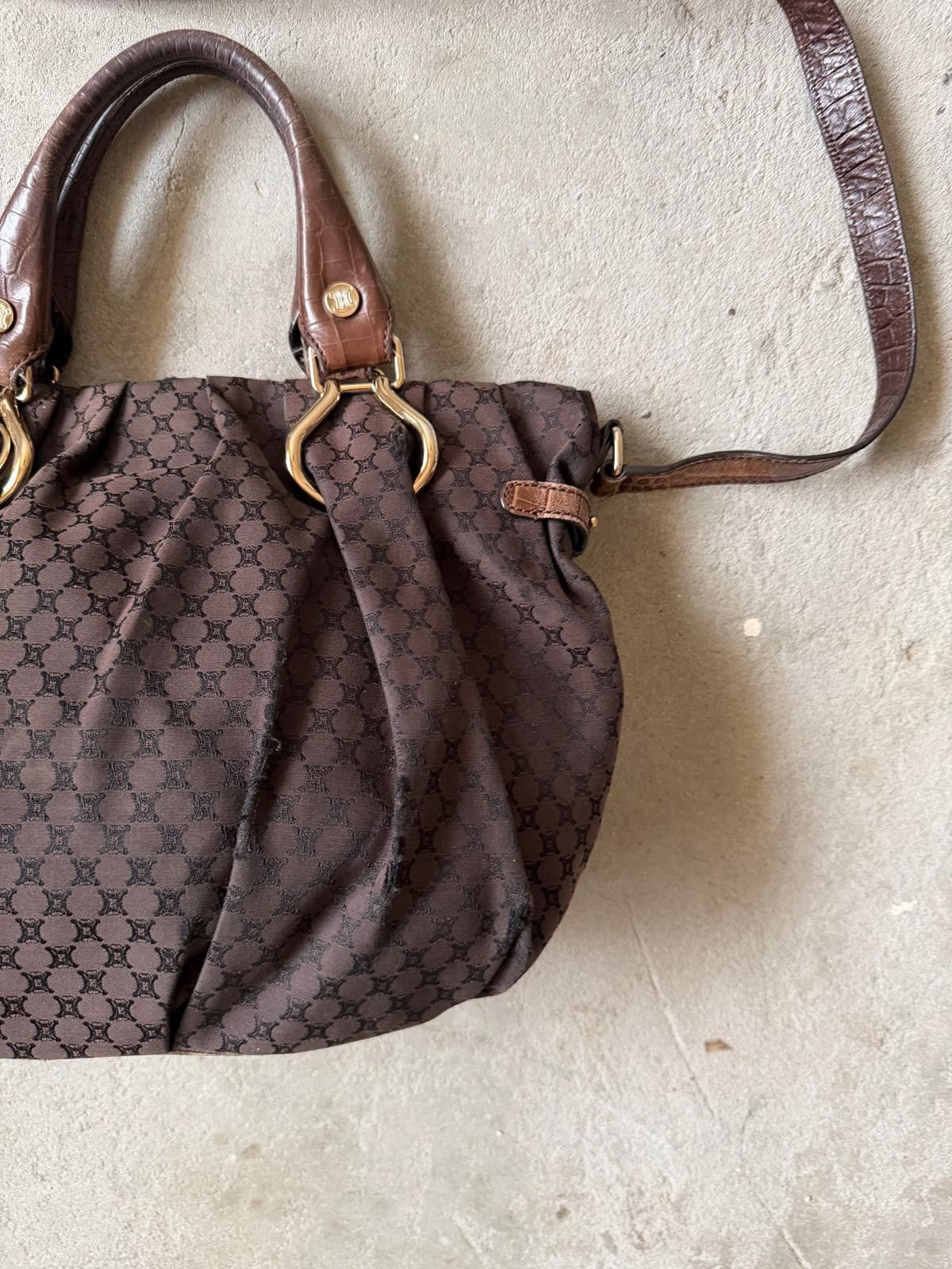 Celine Celine 2Way Macadam Embossed Shoulder Bag Brown Size ONE SIZE - 4 Thumbnail
