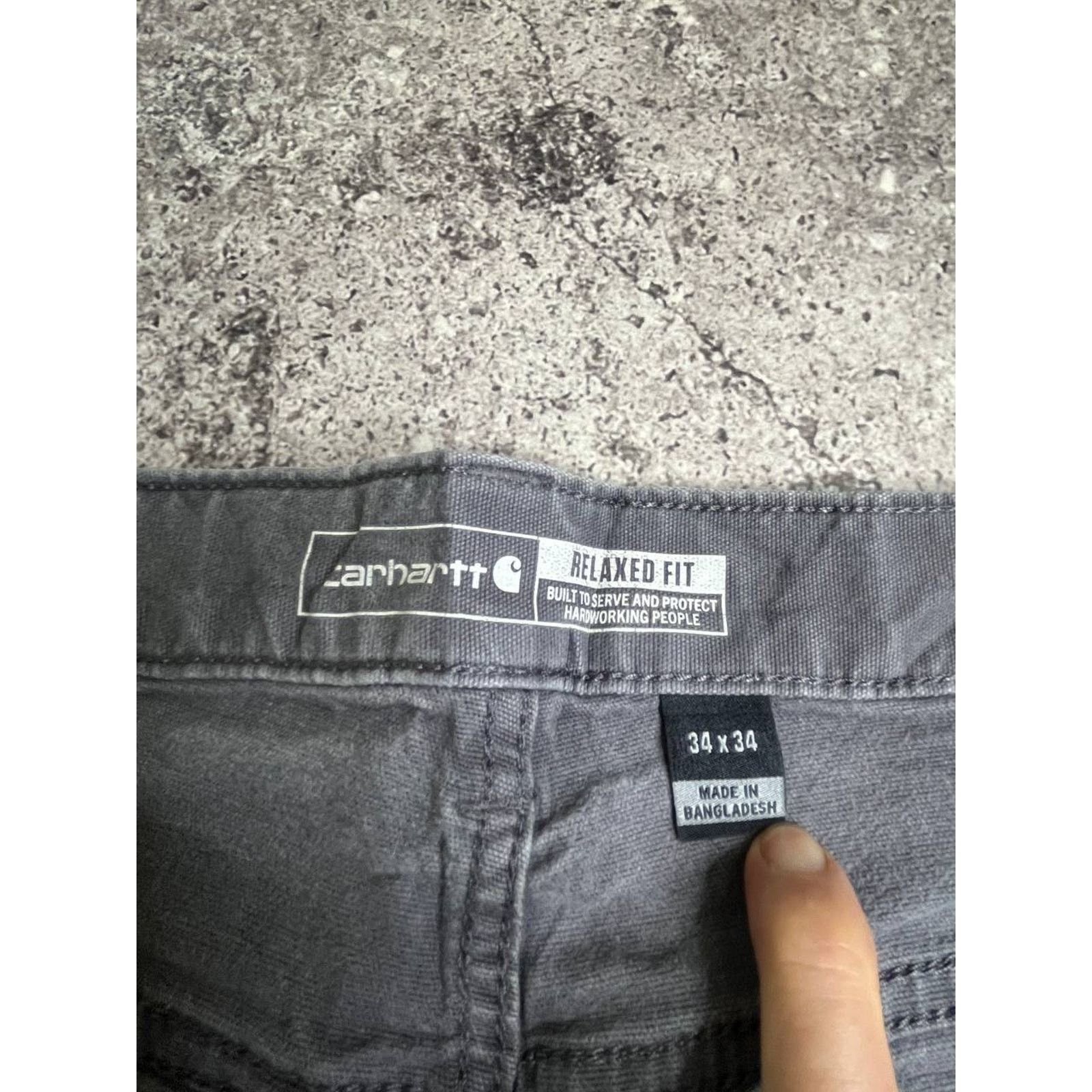Carhartt Relaxed Canvas Work Pants Faded Grey Paint Splatter