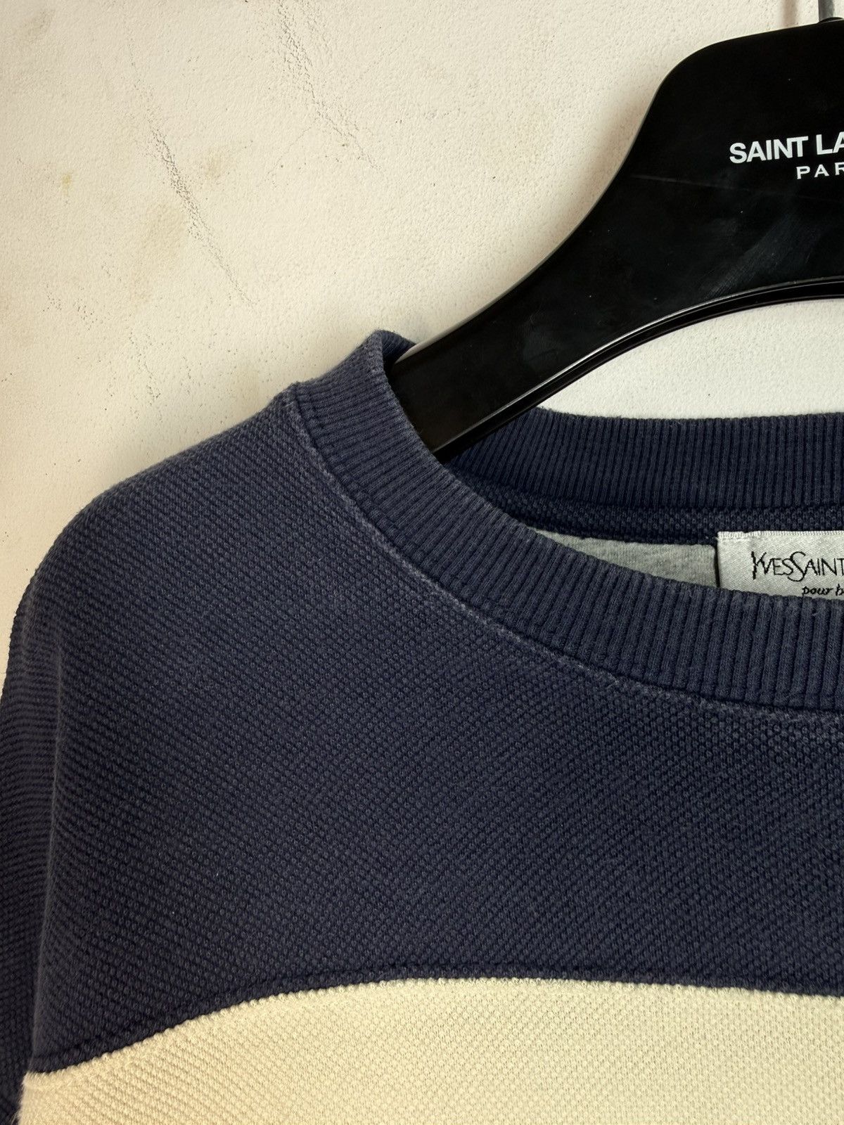 Yves Saint Laurent Pique YSL Crewneck Navy/White Striped YSL Sweatshirt Size US XXL / EU 58 / 5 - 13 Thumbnail