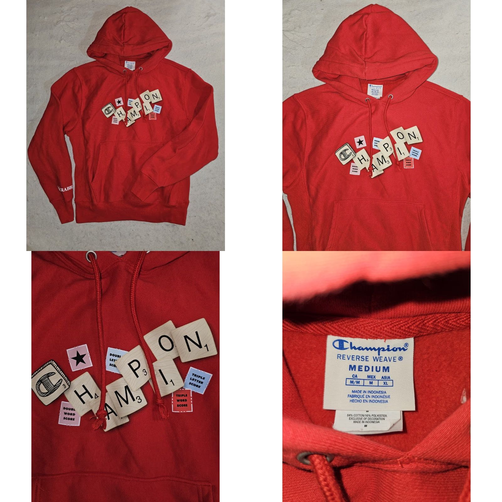 Champion Champion Reverse Weave Hooded Sweatshirt Candyland & Scrabble Hasbro Game Sz M Size US M / EU 48-50 / 2 - 9 Thumbnail