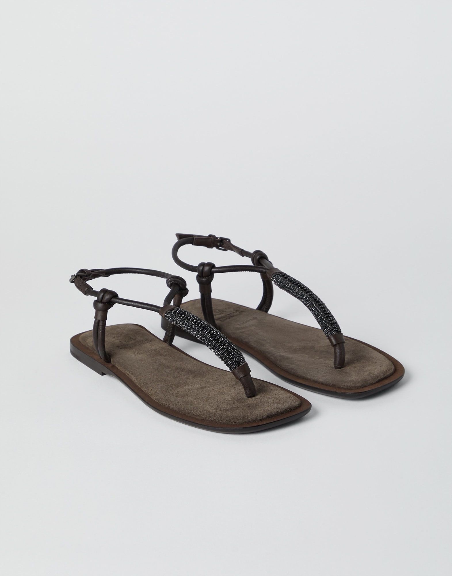 Brunello Cucinelli o1w1db10825 Pair Of Sandals With Heels in Medium Brown Size US 7 / IT 37 - 1 Thumbnail