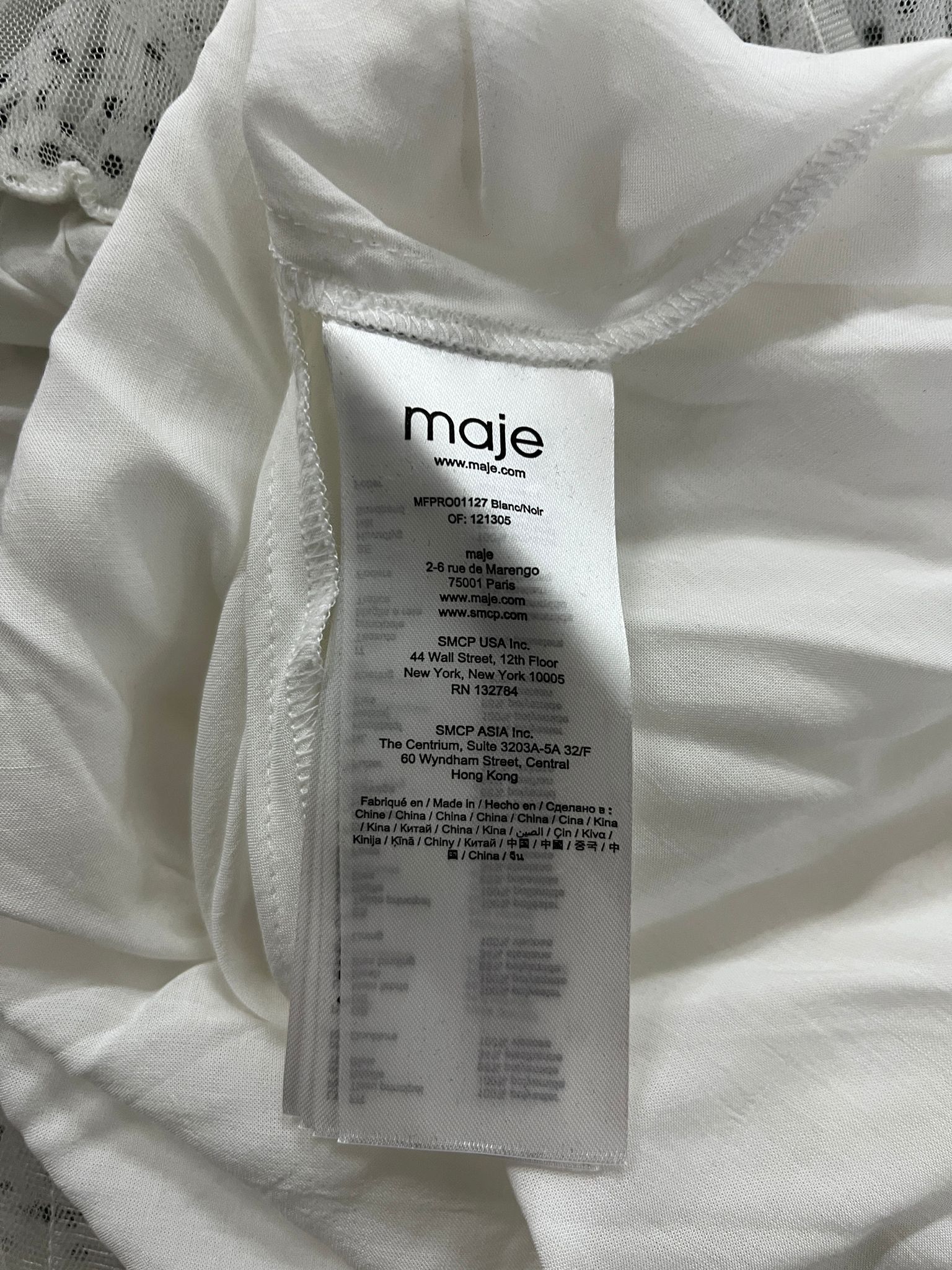 Maje Maje White And Black Polka Dots Mesh Long Ruffled Dress Size XS / US 0-2 / IT 36-38 - 8 Thumbnail
