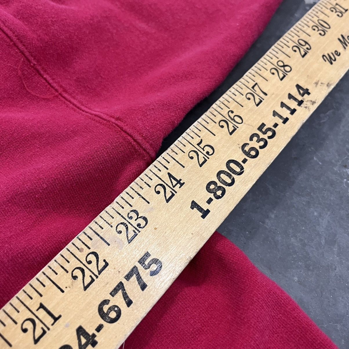 Hanes × Vintage Vintage 1990's faded thrashed n distressed Red Hanes hoodie Size US XL / EU 56 / 4 - 6 Thumbnail