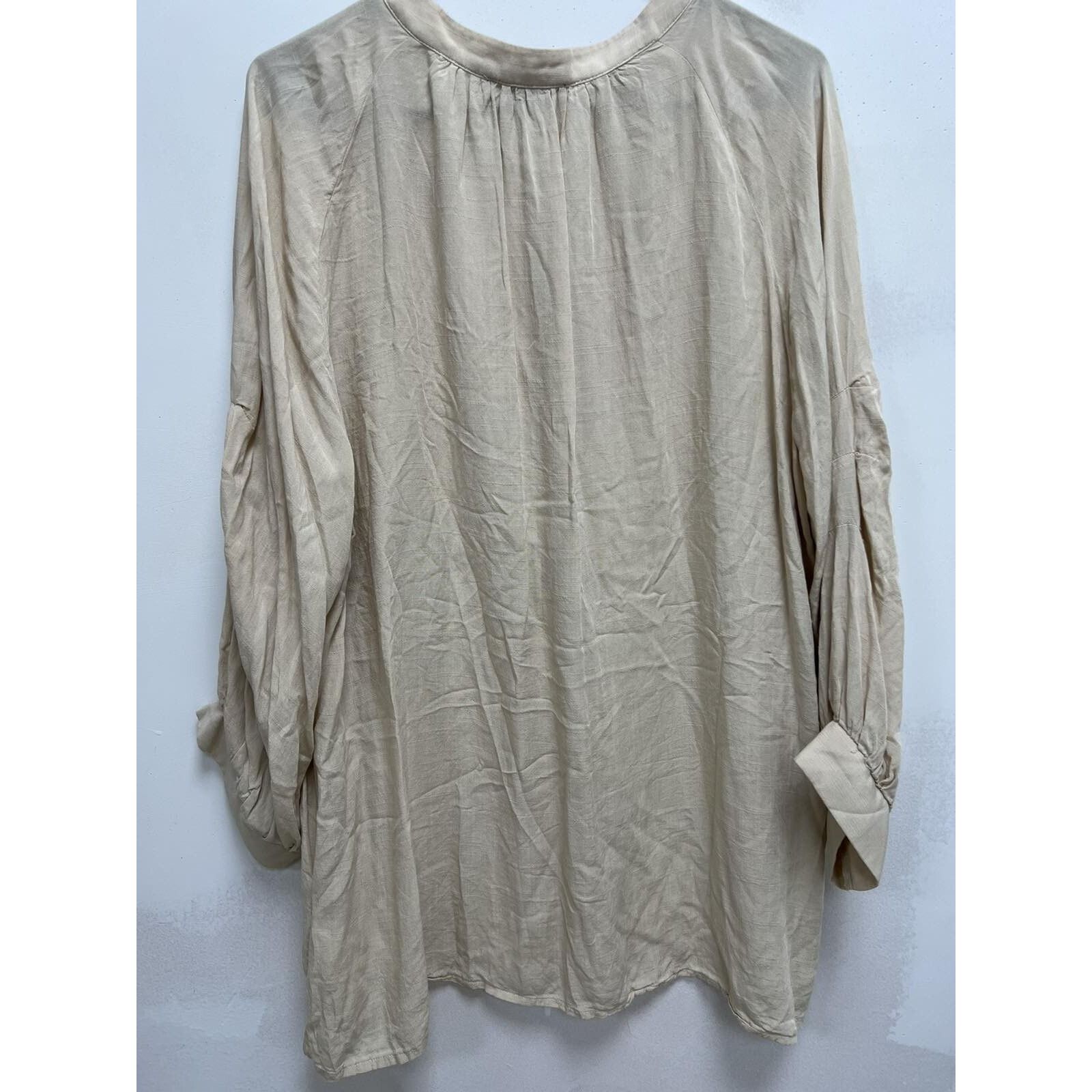 & Other Stories Suzanne Betro Cream Button Blouse Long Sleeve 3X A001445 Size 3XL / US 20-22 - 6 Thumbnail