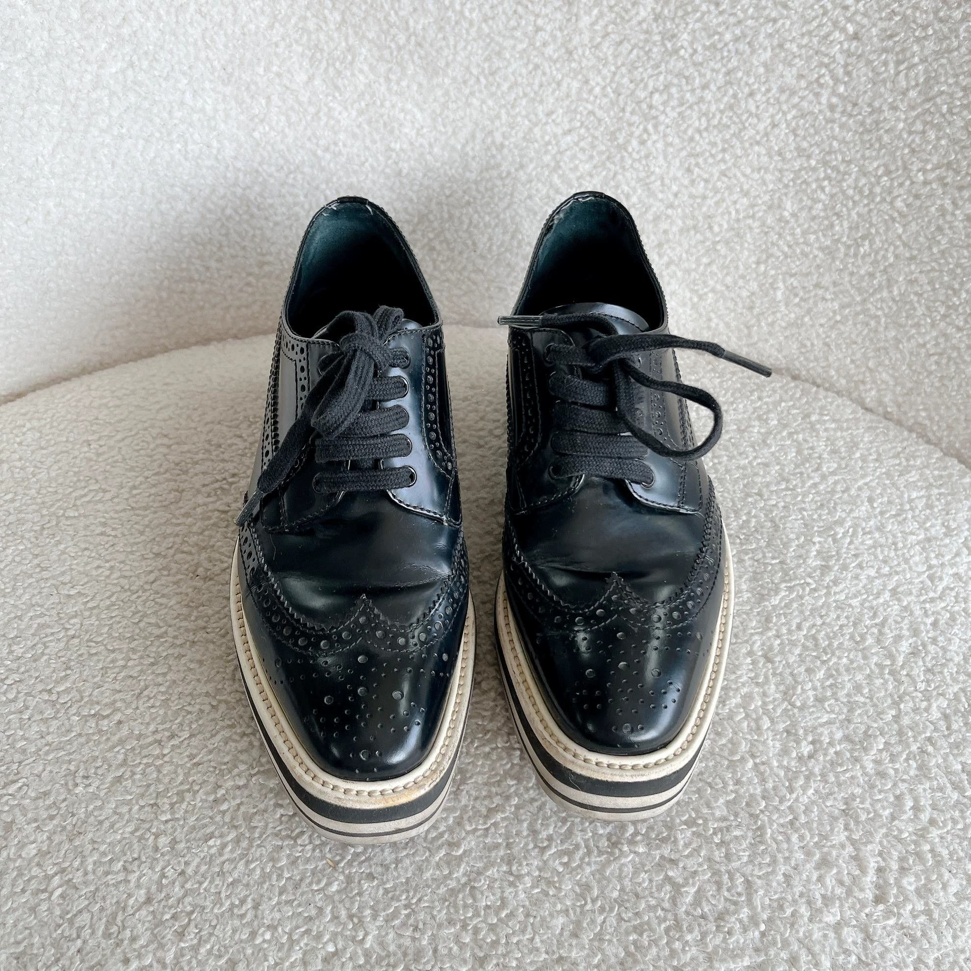Prada Prada Black Platform Shoes 35 5276 Size US 4.5 / IT 34.5 - 2 Thumbnail