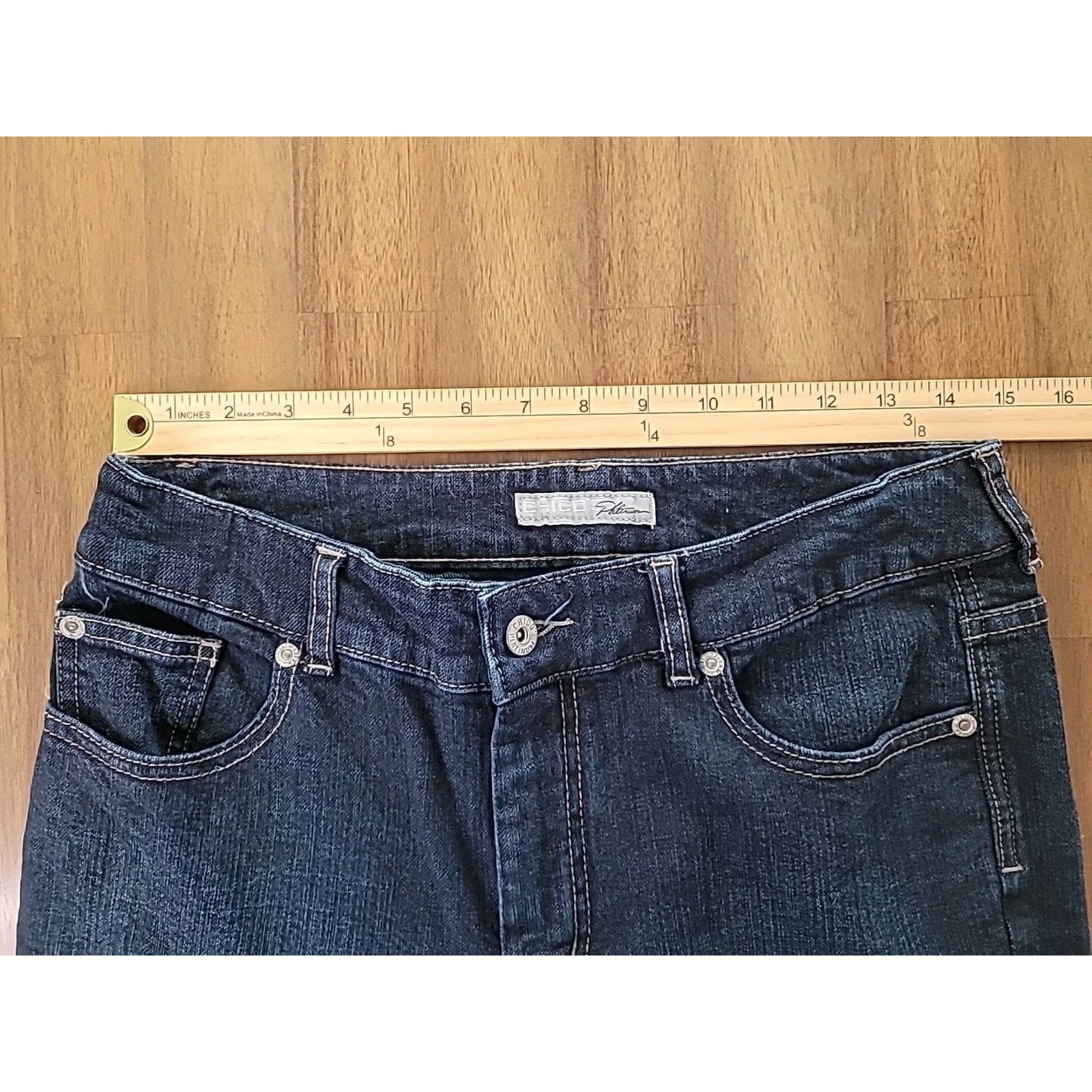 Chicos Chico’s Platinum Jeans Sz 1S Short Dark Wash Bootcut Size 30" / US 8 / IT 44 - 4 Thumbnail