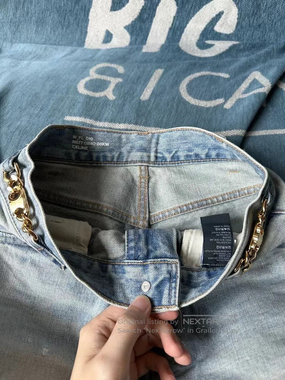 Celine CELINE Triomphe Chain Washed Jeans| Size 25" / US 0 / IT 36 - 3 Thumbnail