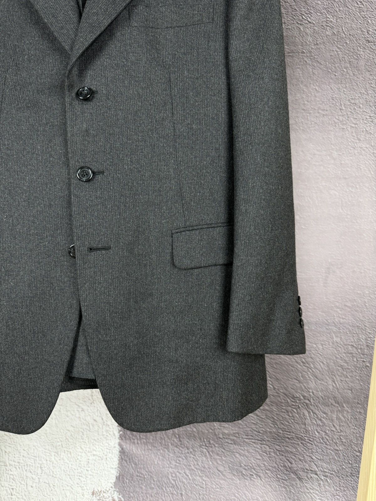 Burberry Burberry’s grey striped 2 pcs pure 110s wool suit 3 button Size 42R - 6 Thumbnail