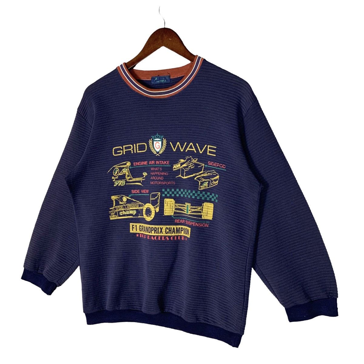 Formula 1 Vintage Grid Wave F1 Grandprix Champion Sweatshirt Size US S / EU 44-46 / 1 - 4 Thumbnail