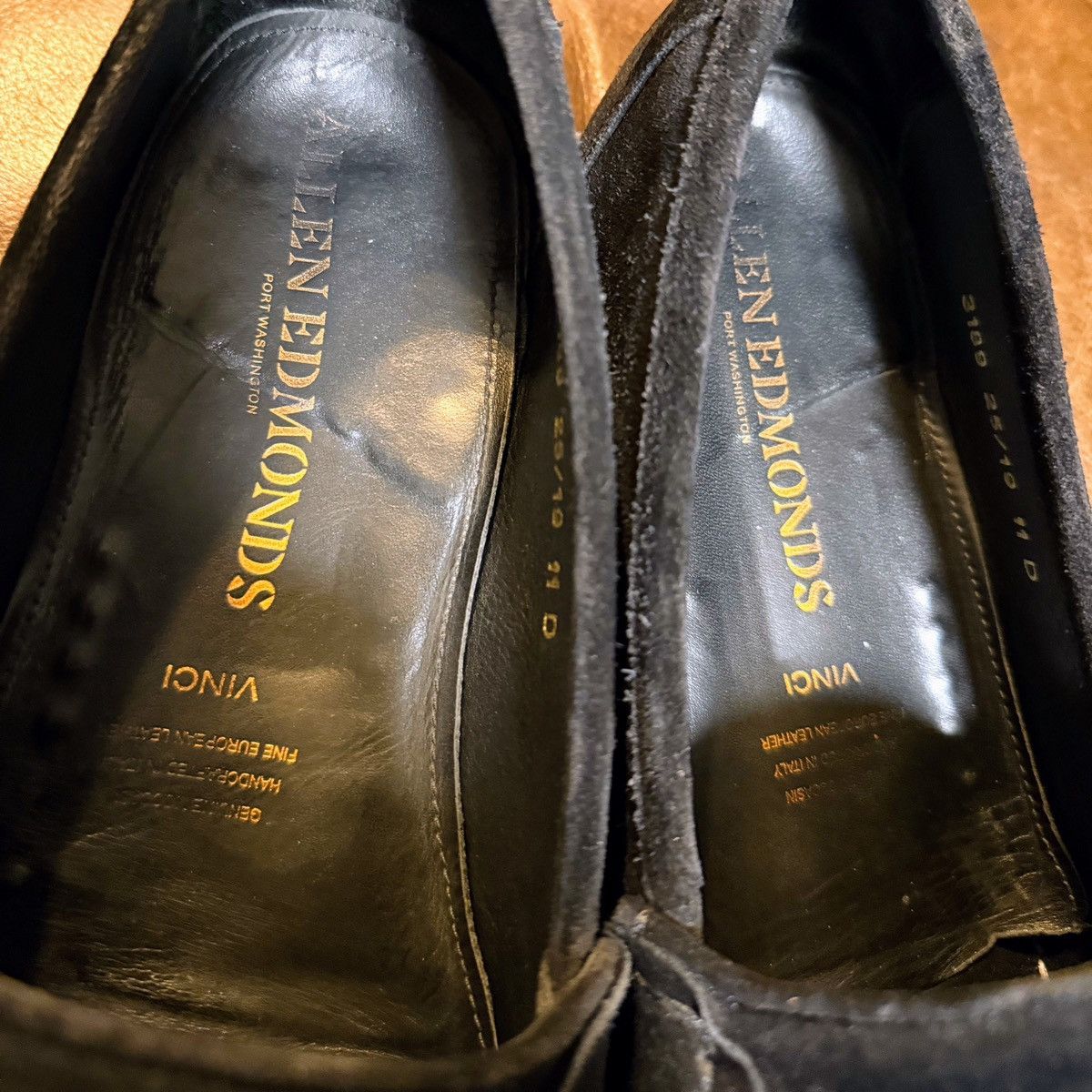 Allen Edmonds Allen Edmonds Black Suede Penny Loafers – 11D – Made in USA Size US 11 / EU 44 - 7 Thumbnail