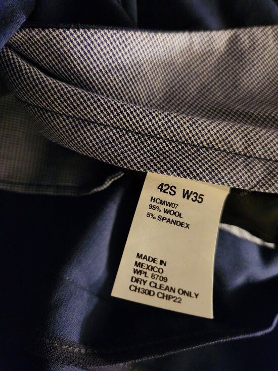 Cole Haan Cole haan men's blue 95%wool dress pants size: 35/27 Size 34S - 4 Thumbnail
