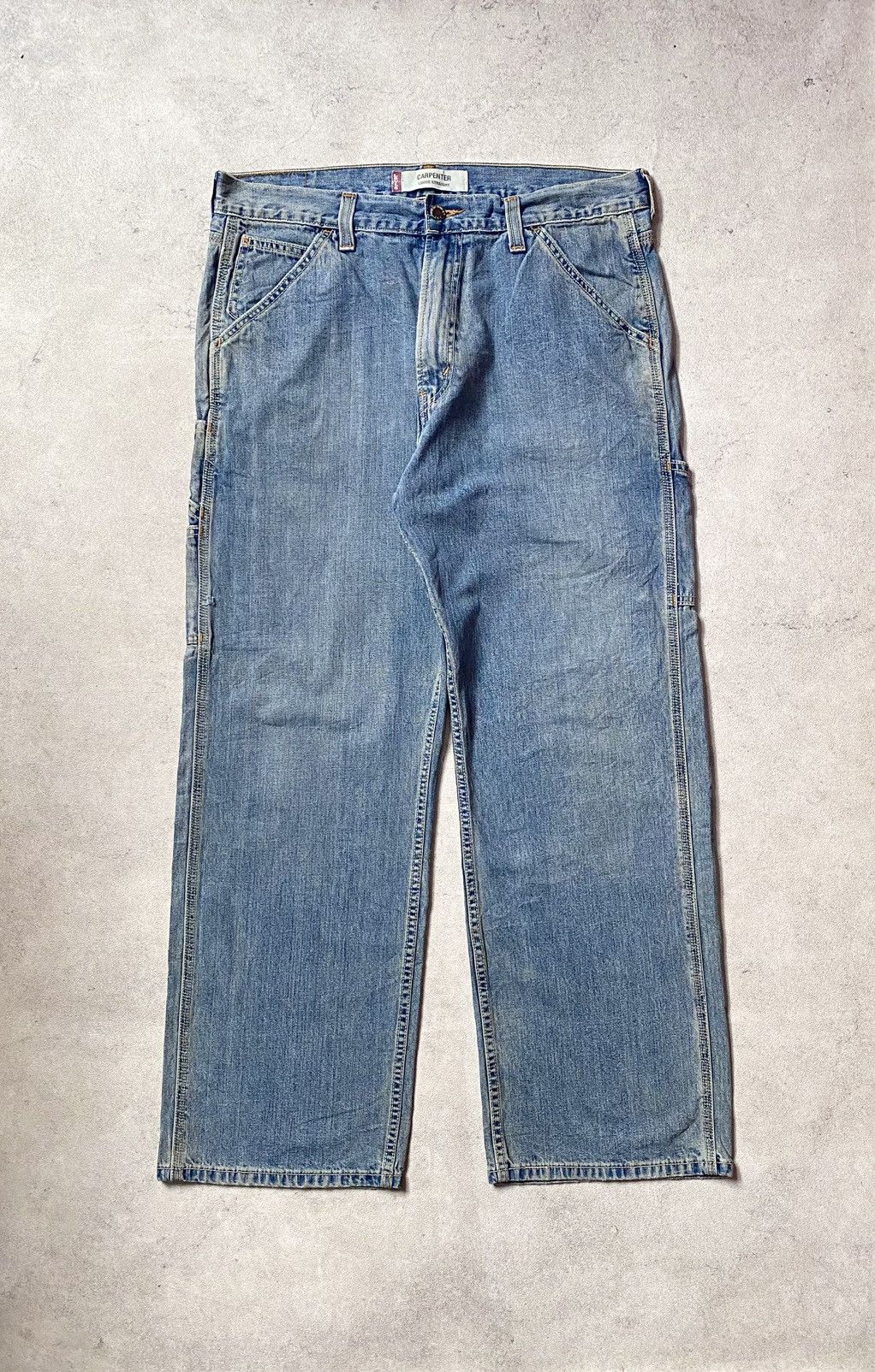 Levi's Vintage 00s Levis Carpenter Y2K Blue Jeans Loose Straight Size US 34 / EU 50 - 3 Thumbnail