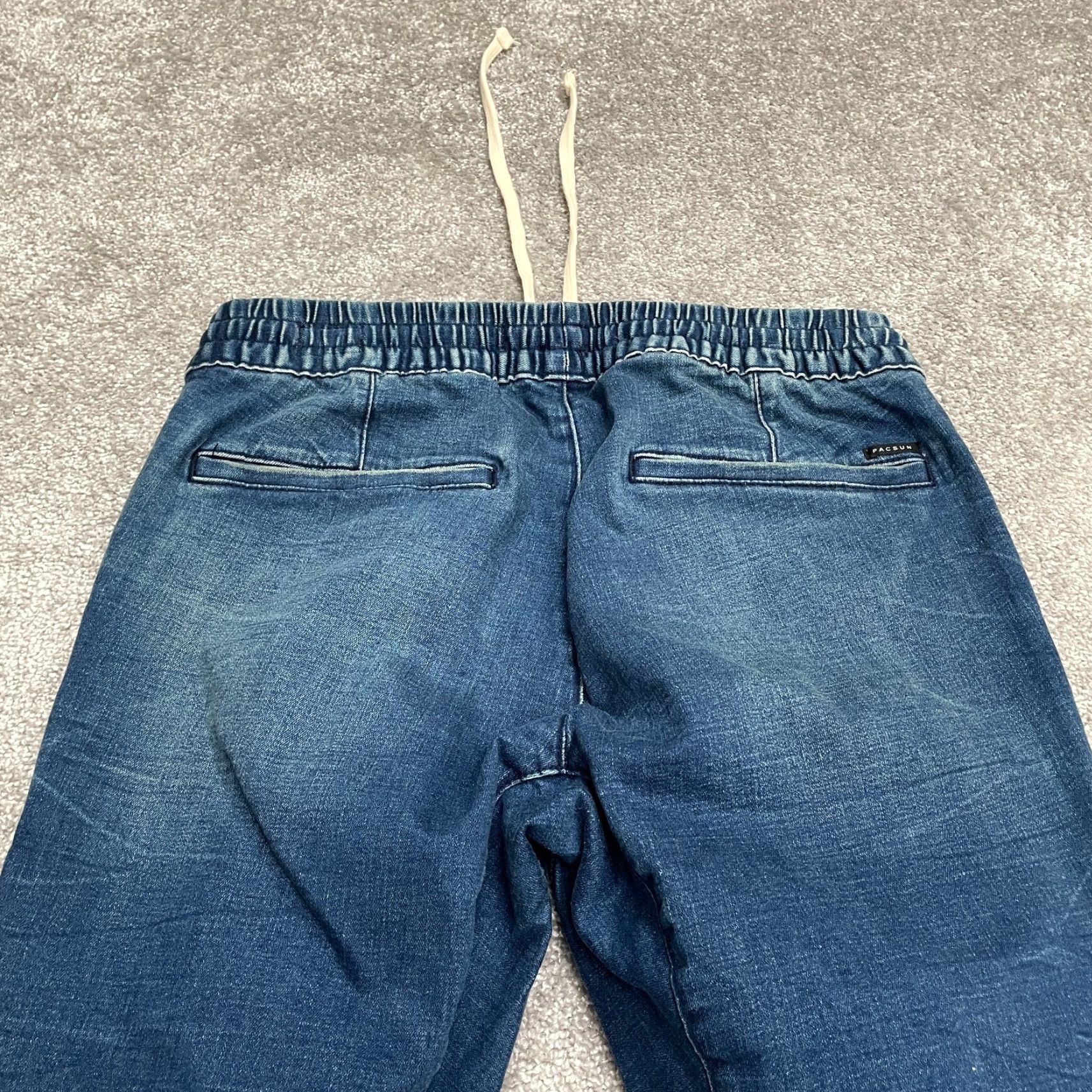 Pacsun Pacsun Jogger Denim Jeans Womens Small Short Blue Elastic Waist Ankle Zip 30x30 Size 28" / US 6 / IT 42 - 3 Thumbnail