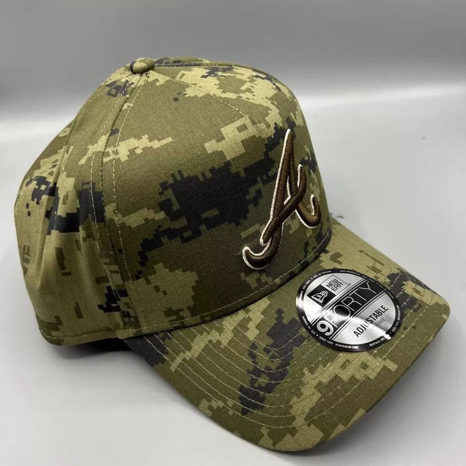 New Era Atlanta Braves Hat Men Camo 9Forty New Era Snap Back Cap Size ONE SIZE - 3 Thumbnail
