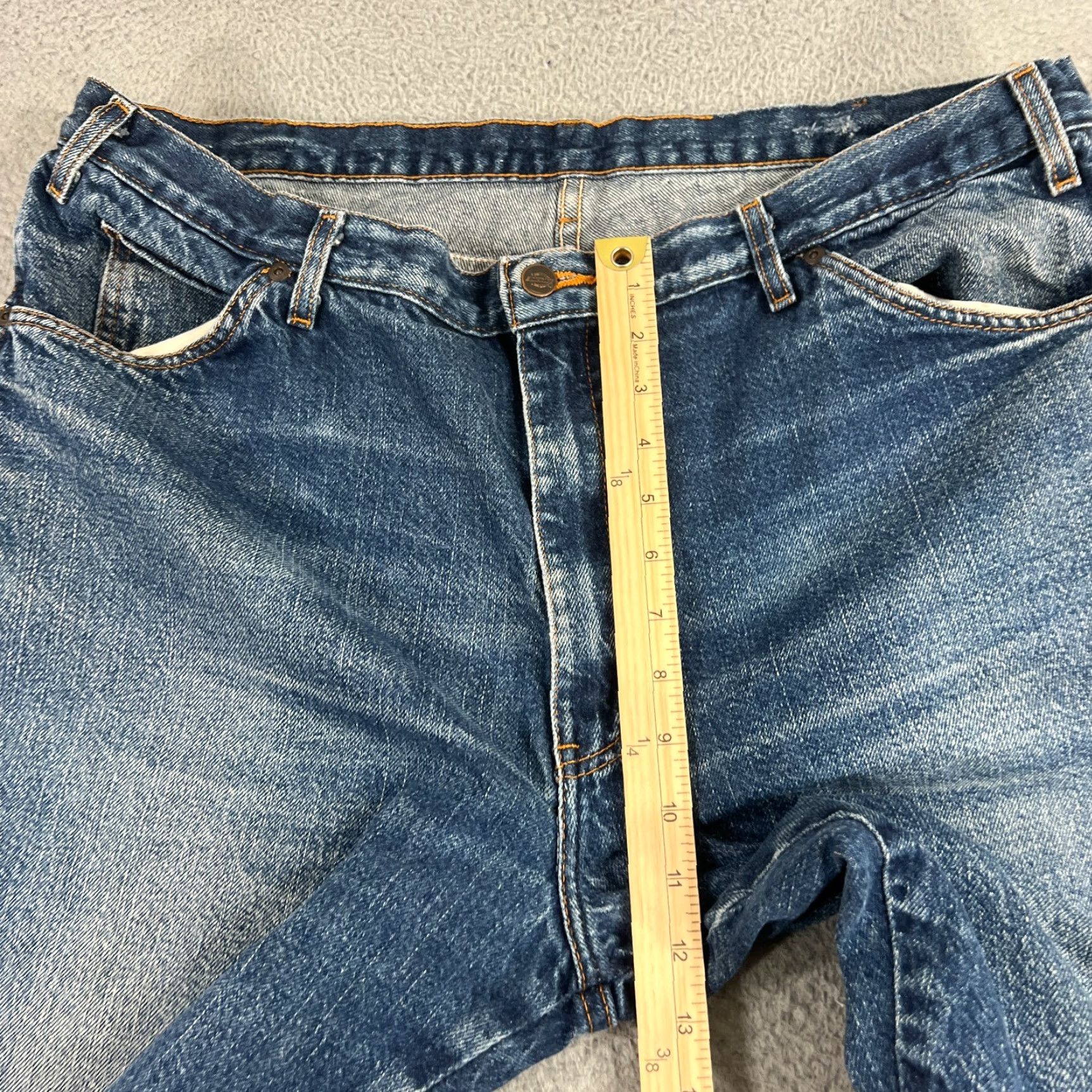 Dickies VINTAGE Dickies Jeans Relaxed 40x28 Blue 90s Distressed Work Denim Slim Straight Mens Jeans Size US 40 / EU 56 - 6 Thumbnail