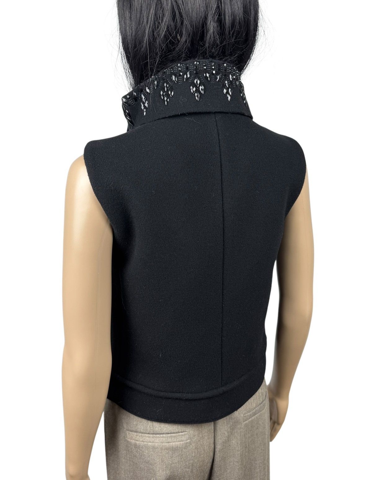 Emporio Armani Emporio Armani Full-Zip Vest Wool-Cotton Decorated Stones 40 Size S / US 4 / IT 40 - 6 Thumbnail
