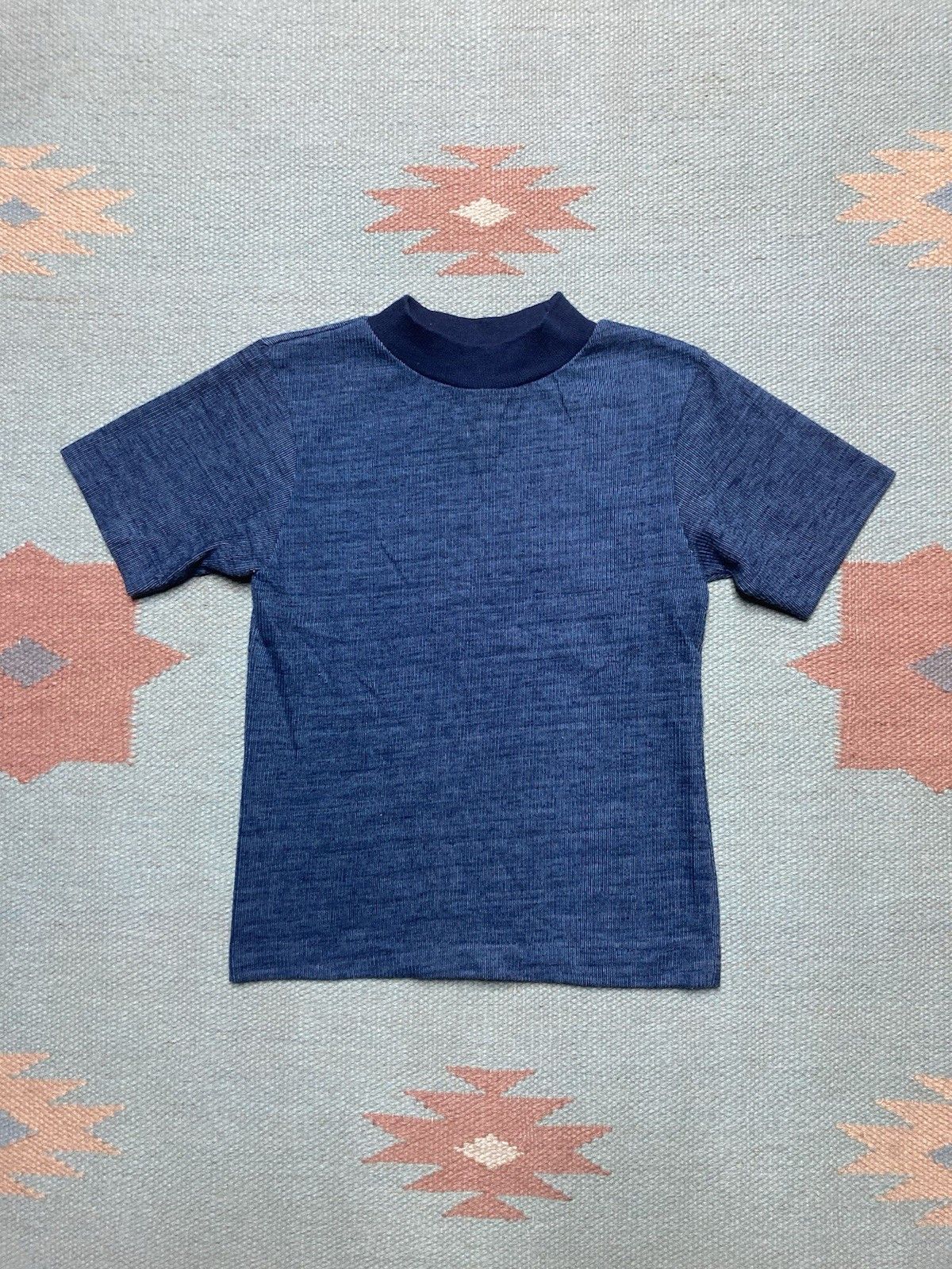 Vintage Vtg 60s t shirt heather blue soft boys 8 womens XS? Baby tee Size XS / US 0-2 / IT 36-38 - 1 Thumbnail