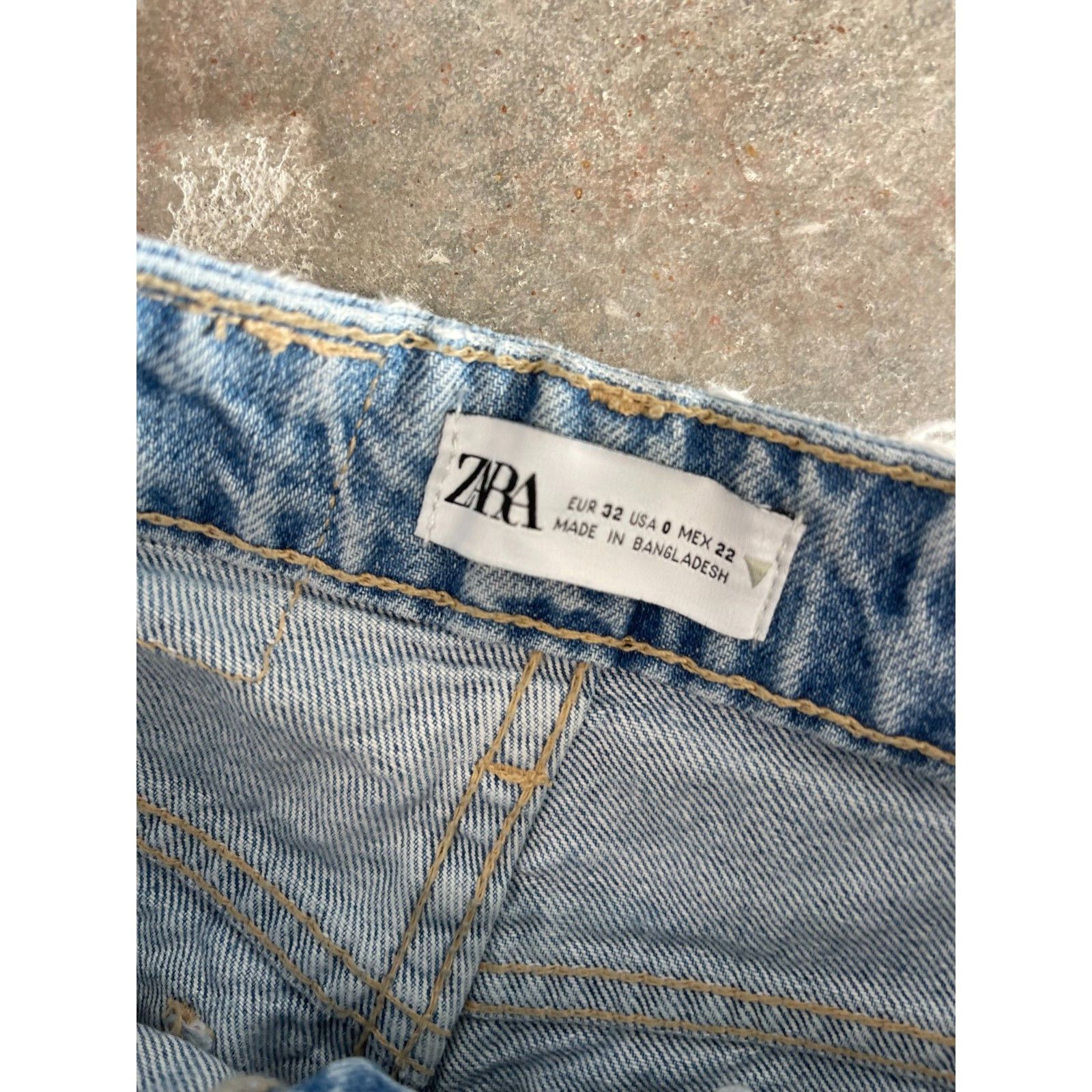 Zara VTG Y2K ZARA WOMENS SKINNY JEANS LIGHT BLUE STONE WASH DISTR Size 25" / US 0 / IT 36 - 3 Thumbnail