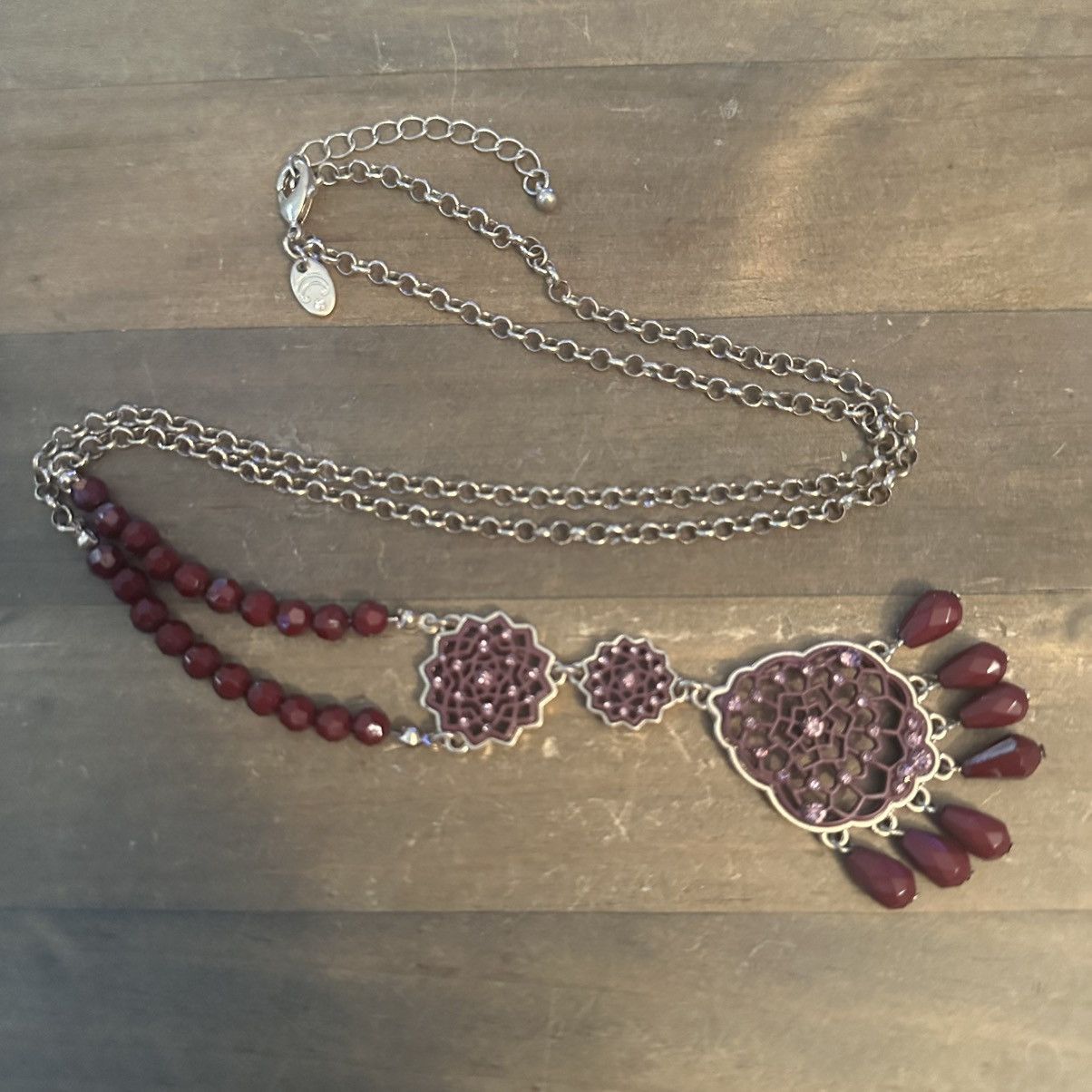 Other Charming Charlie gold filigree drop pendant bead necklace Size ONE SIZE - 2 Thumbnail
