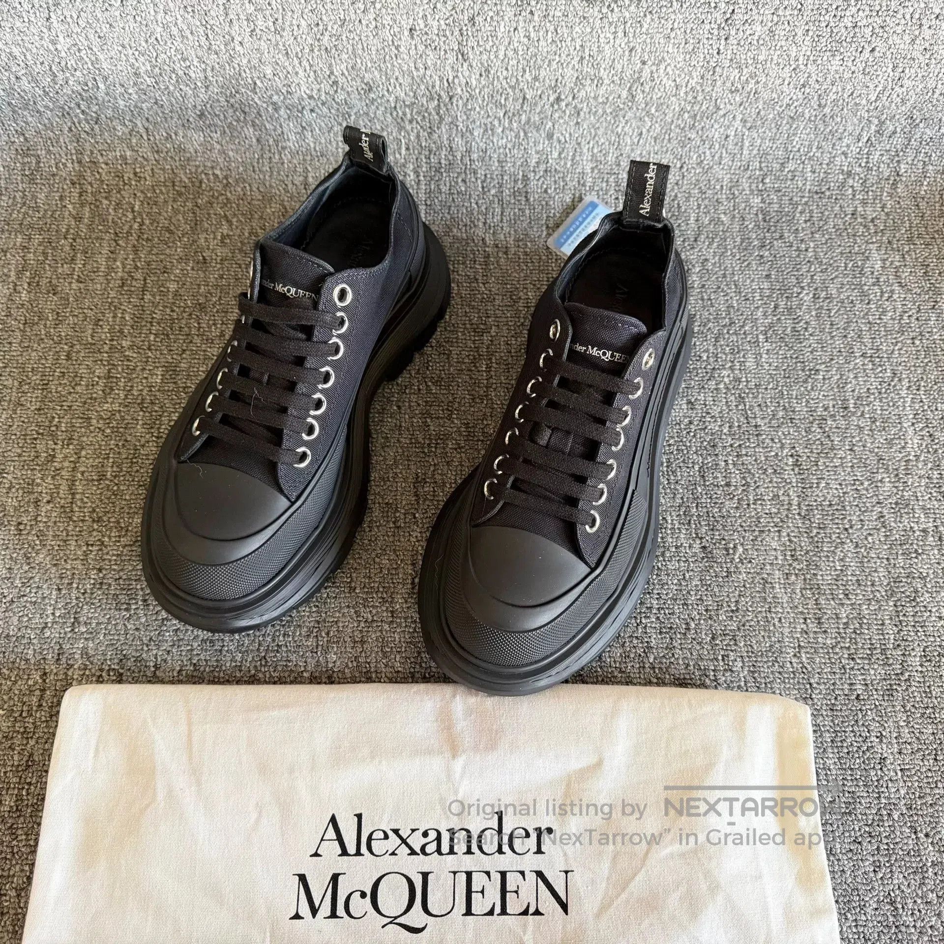 Alexander McQueen Alexander McQueen Platform Black Canvas Shoes. Size US 6 / IT 36 - 2 Thumbnail