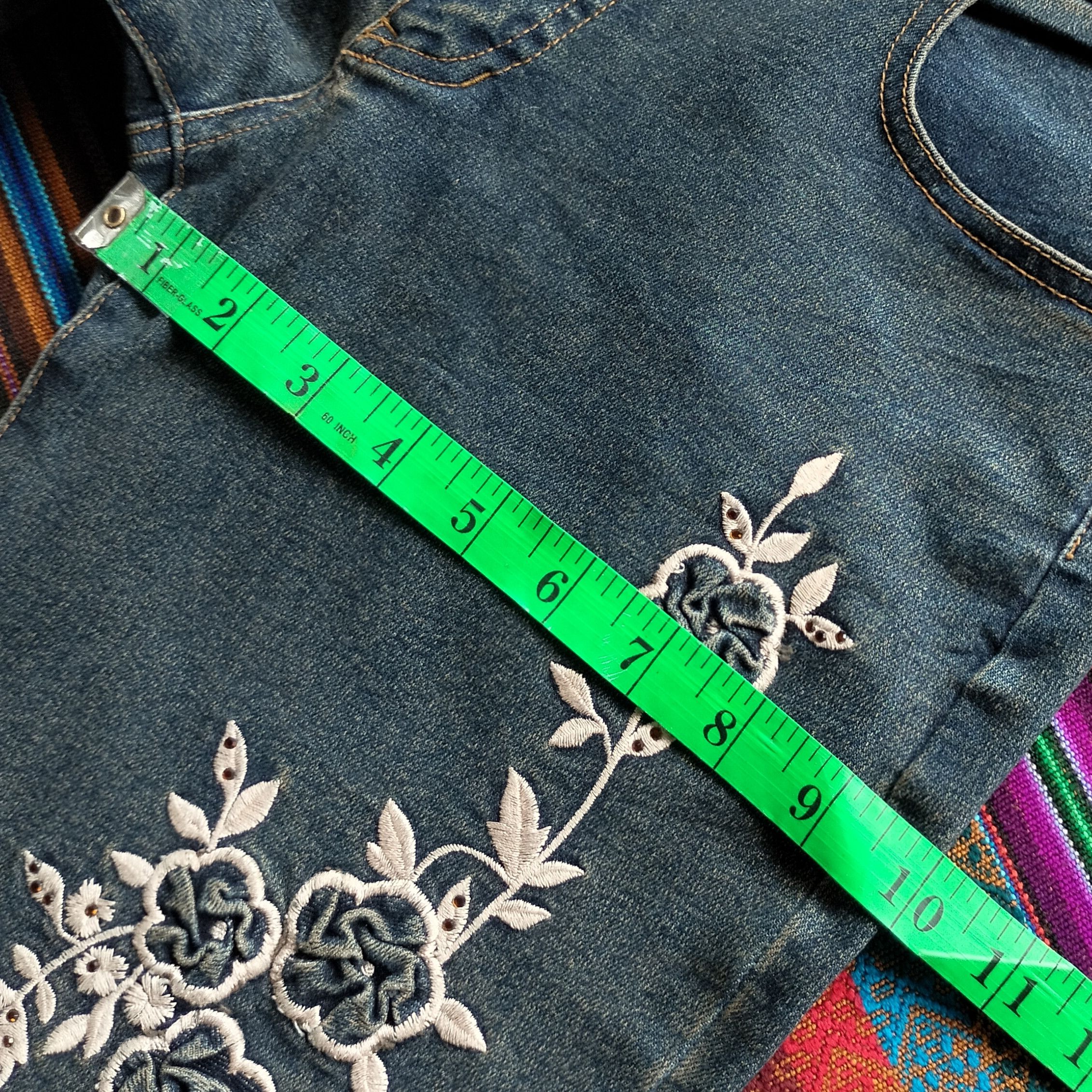 Tornado Mart Sky scraper flower Embroidery 3d mud max flare jeans Size US 30 / EU 46 - 12 Thumbnail