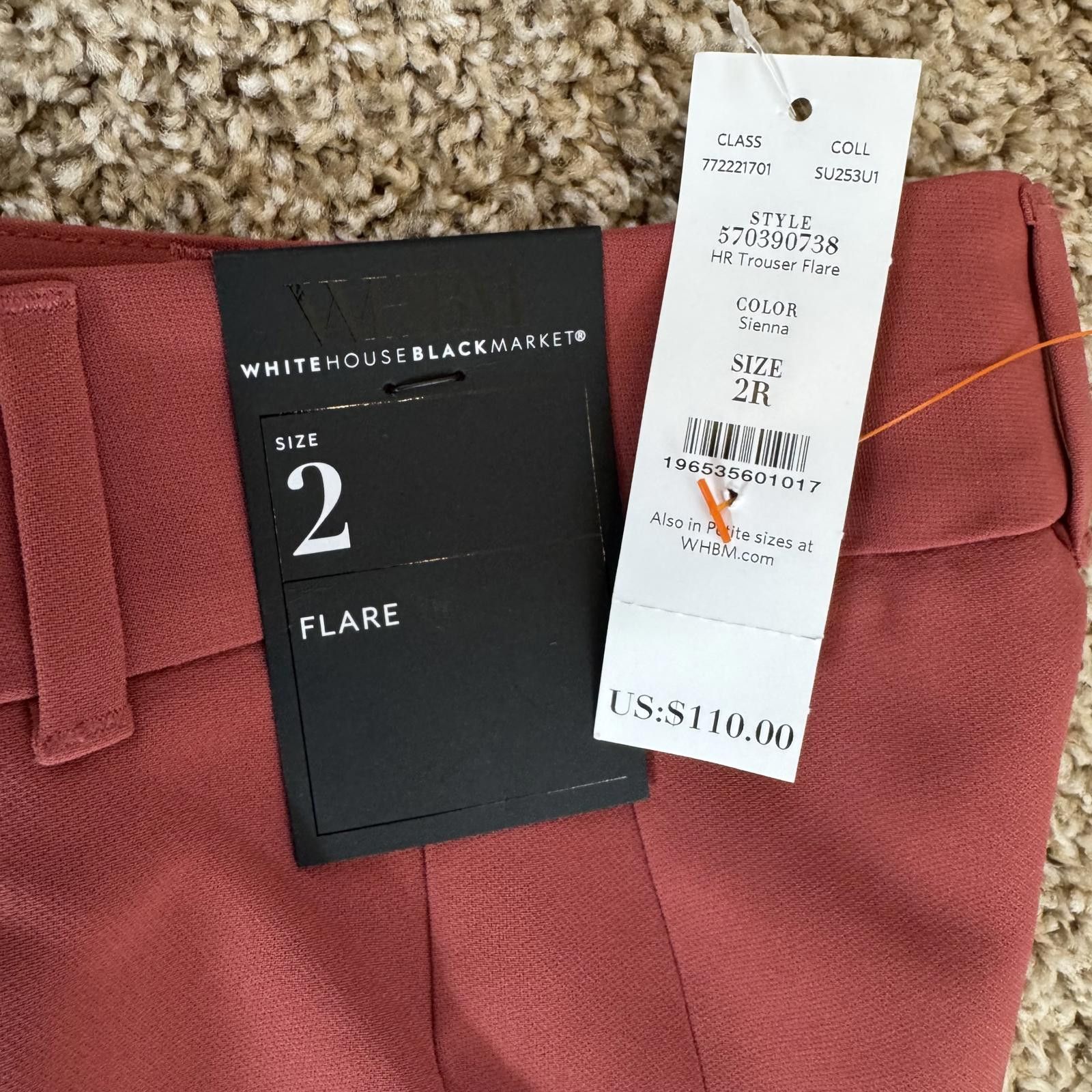 Other NWT White House Black Market Sienna Flare Trousers- 2R Size 26" / US 2 / IT 38 - 2 Thumbnail