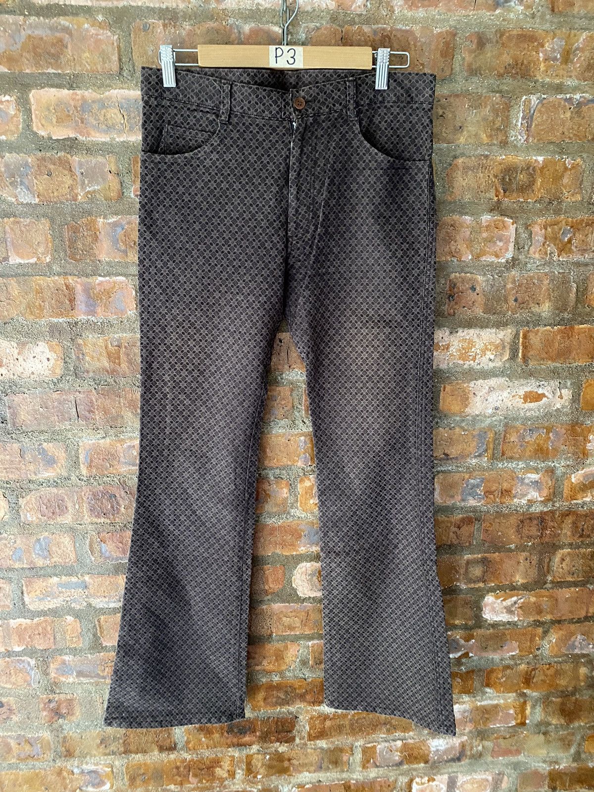 Katharine Hamnett London 2000s Hamnet Flare Texture Pants Size US 31 - 2 Thumbnail