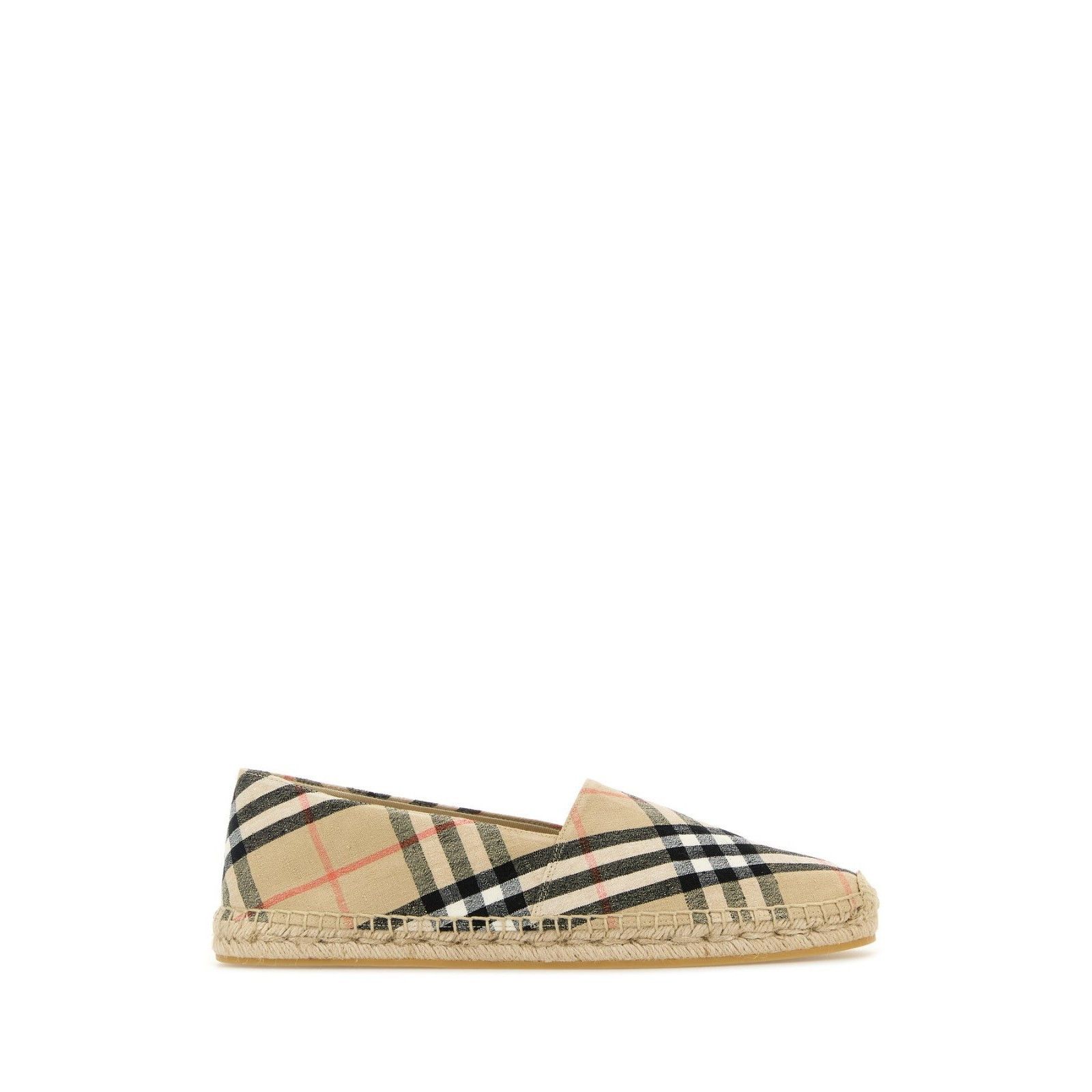 Burberry BURBERRY Beige Check Fabric Espadrilles New & Authentic (Men Size US 8 / EU 41 - 1 Thumbnail