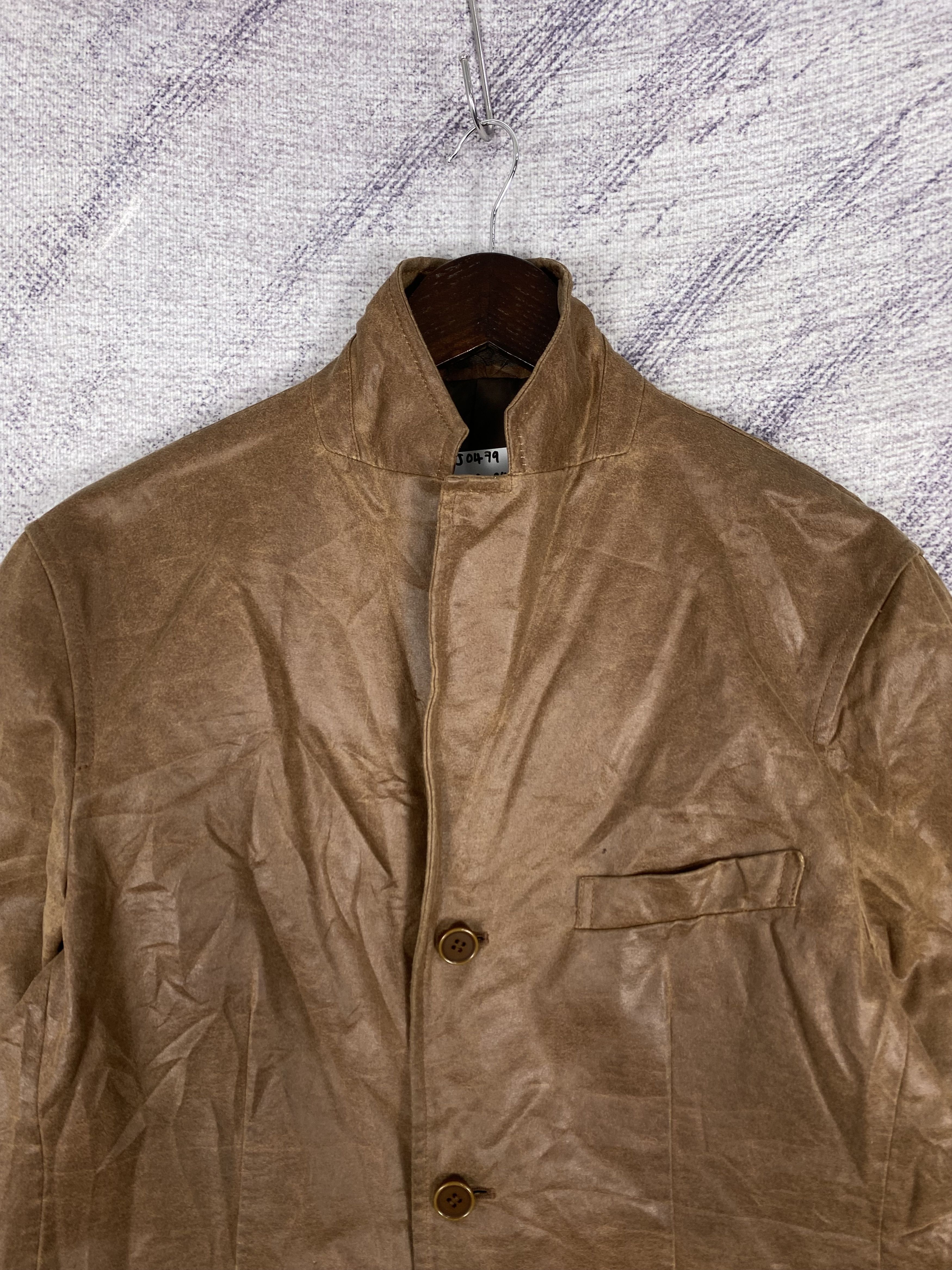 Comme Ca Ism Vintage Brown Waxed Cotton Workwear Blazer Jacket Size US L / EU 52-54 / 3 - 2 Thumbnail