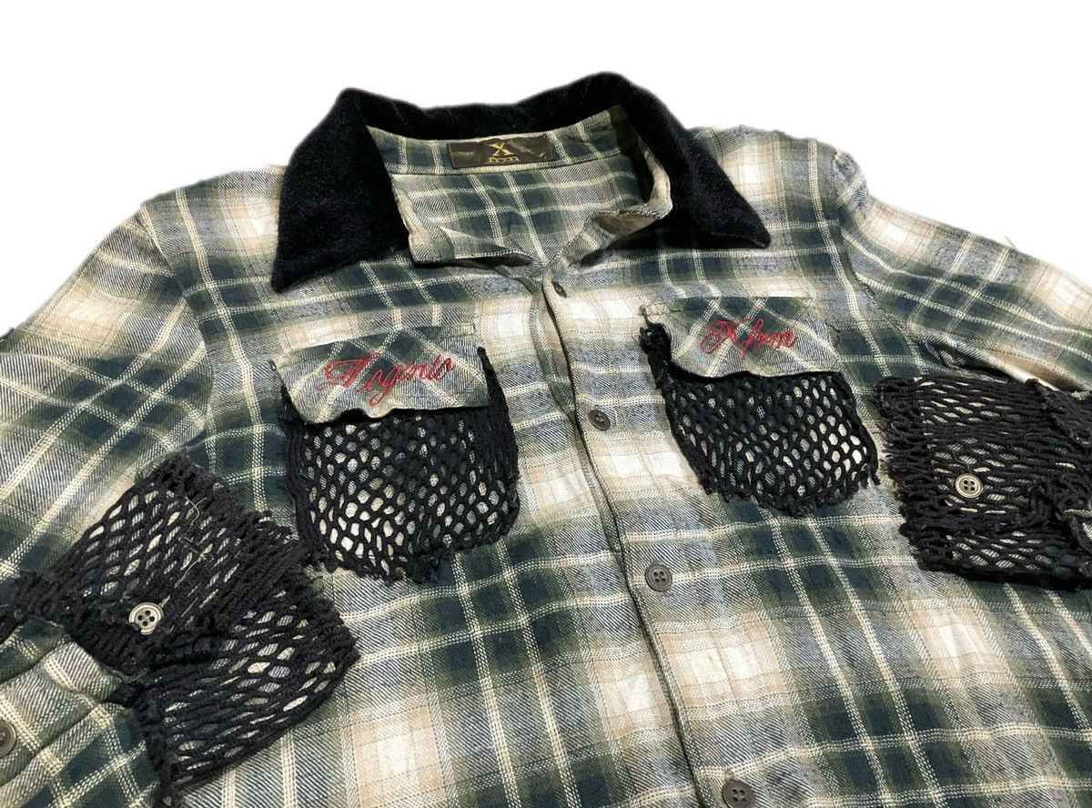 Hysteric Glamour × If Six Was Nine × Japanese Brand 🔥Sick Y2K Xfrm Flannel Mesh Shirt Tribal Glitter Size US S / EU 44-46 / 1 - 2 Thumbnail