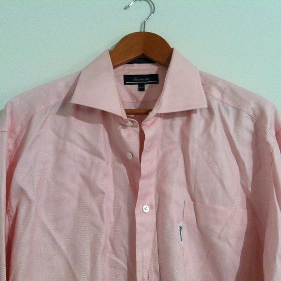 Faconnable FACONNABLE MENS PINK 100%COTTON DRESS SHIRT SIZE: 17.5 Size US XL / EU 56 / 4 - 2 Thumbnail