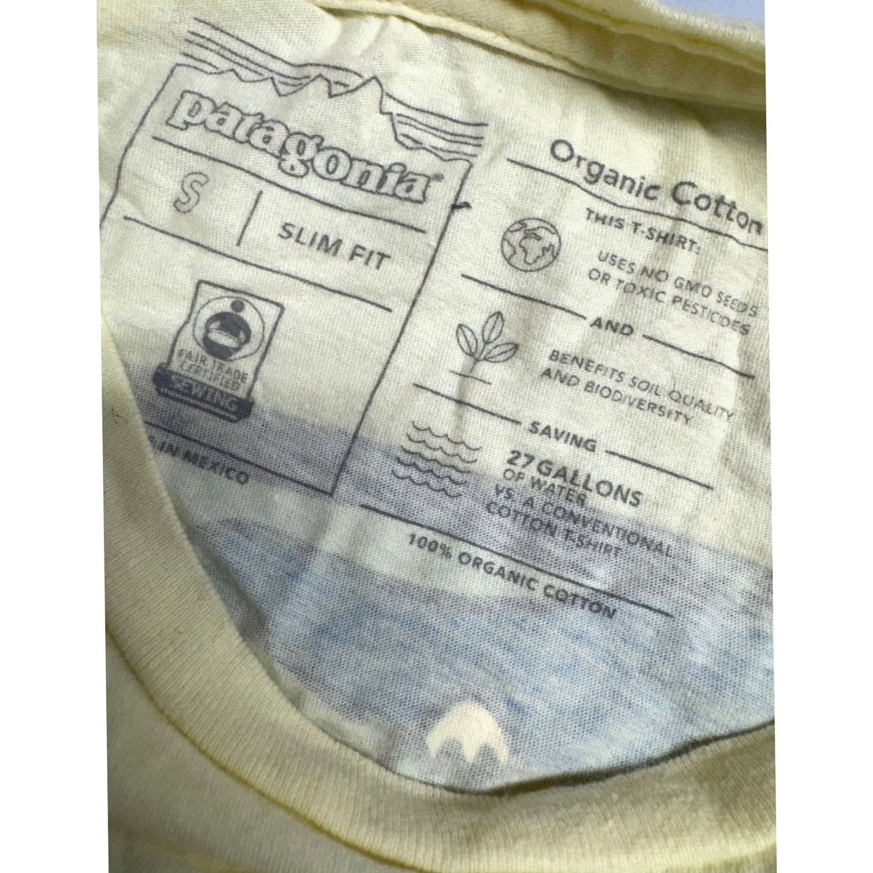 Patagonia Patagonia Shirt Mens S Yellow Slim Fit Organic Cotton Wave Graphic Size Size US S / EU 44-46 / 1 - 4 Thumbnail