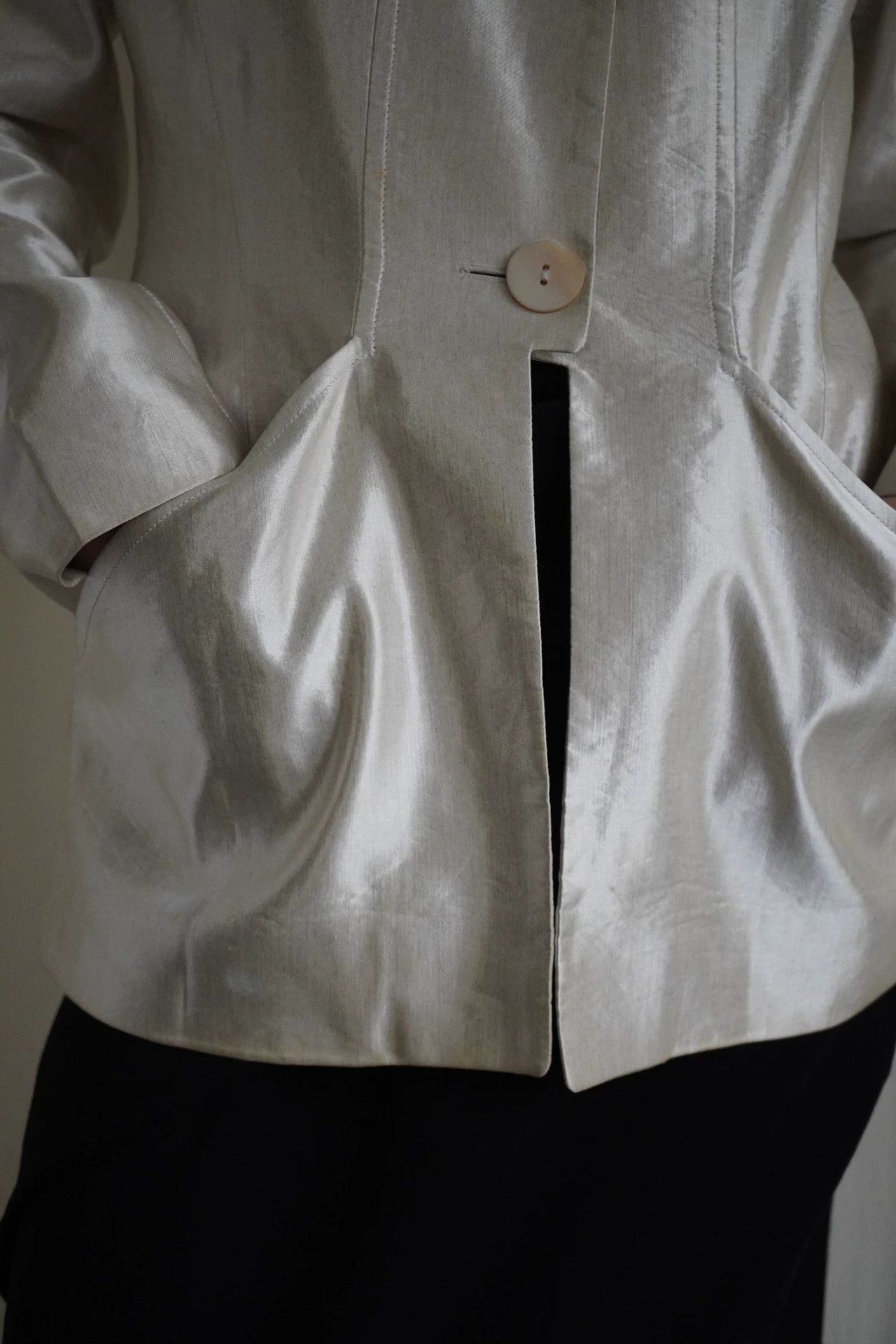 Kenzo Kenzo 1990s Lustrous Pearl White Tailored Jacket Size S Size S / US 4 / IT 40 - 7 Thumbnail