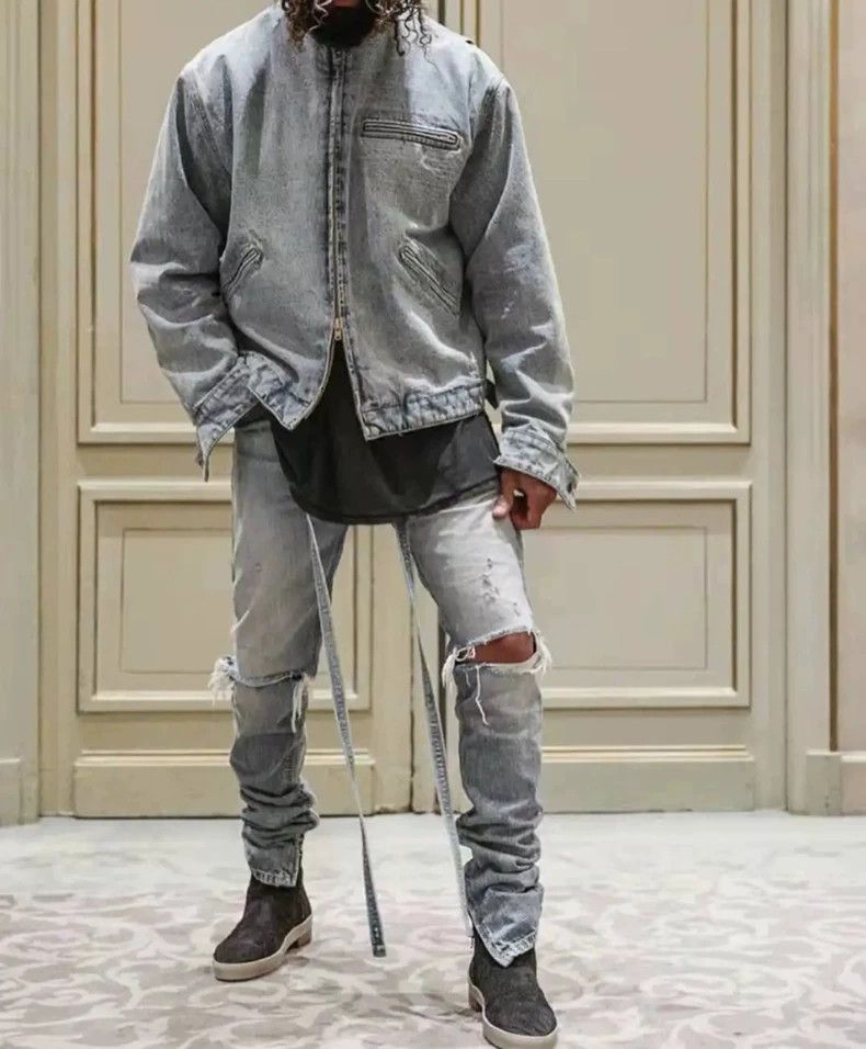 Fear of God Fear of God Suede cowhide collar washed denim jacket Size US XS / EU 42 / 0 - 6 Thumbnail