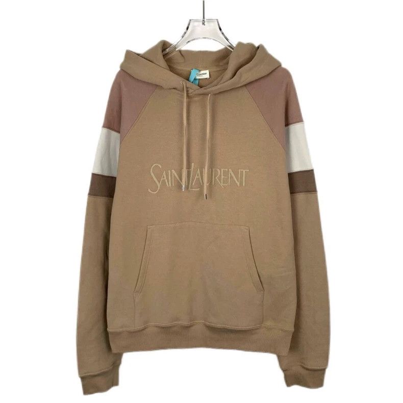 Saint Laurent Paris Saint Laurent Hooded cotton long-sleeve sweatshirt in khaki Size US L / EU 52-54 / 3 - 1 Thumbnail