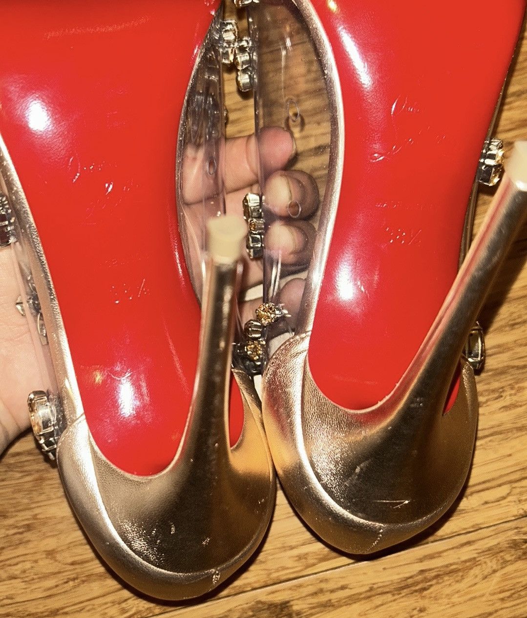 Christian Louboutin Christian Louboutin Degraqueen Clear Pointed Toe Pump Size US 8.5 / IT 38.5 - 10 Thumbnail