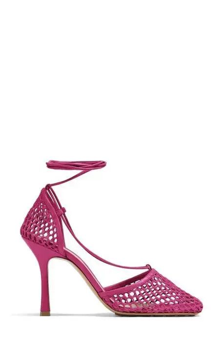 Bottega Veneta o1bcso1str0924 Stretch Lace-Up Sandal in Fuchsia Size US 10 / IT 40 - 1 Thumbnail