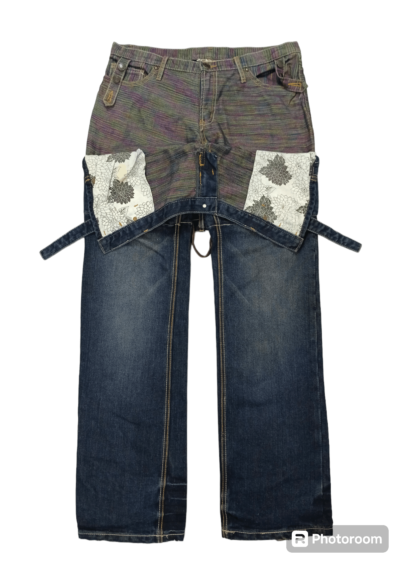 Japanese Brand SICK WASHED GUMU INTERNASIONALE DOUBLE WAIST Size US 33 - 1 Thumbnail