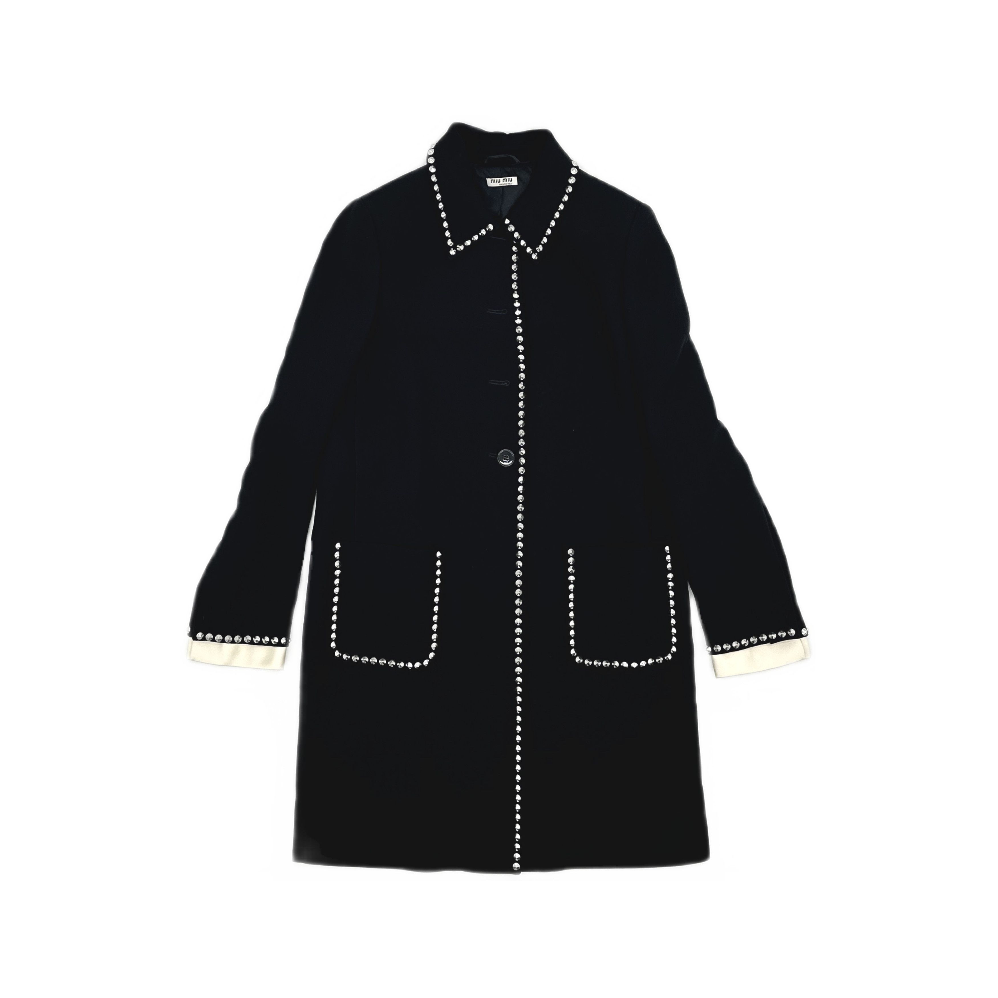 Miu Miu Miu Miu Studded Cady Coat Size 38 Size XS / US 0-2 / IT 36-38 - 1 Thumbnail