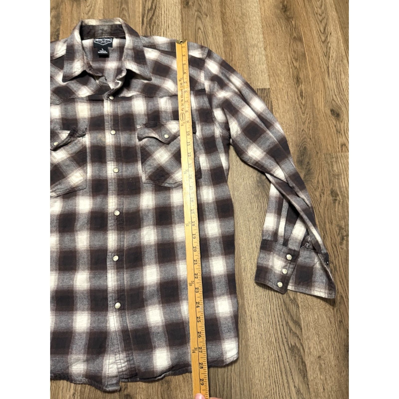 Vintage Work N Sport Shirt, Men's Size Large, Brown White Plaid Long Sleeve Button Up Size US L / EU 52-54 / 3 - 7 Thumbnail