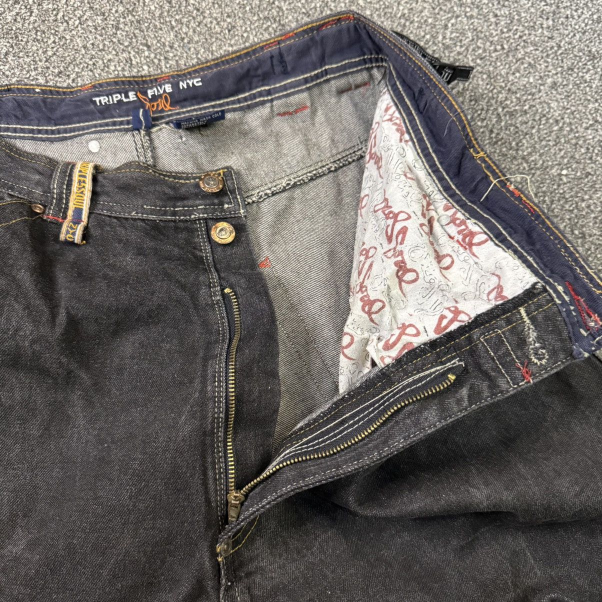 If Six Was Nine Triple 5 Soul Faded Black Baggy Crazy Jeans Size US 36 / EU 52 - 11 Thumbnail