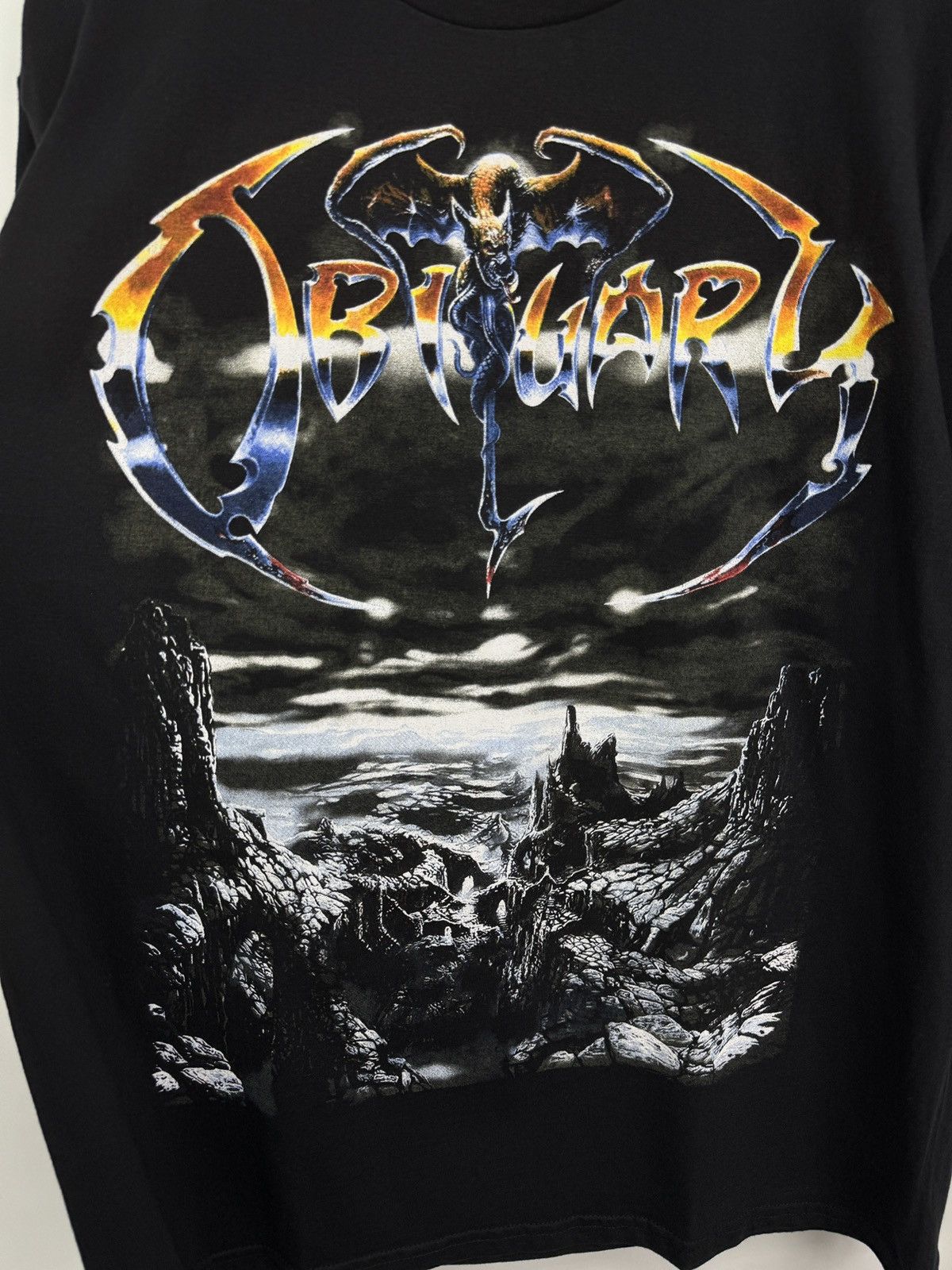 Band Tees 🇺🇸 Vintage Y2K Obituary Cause of Death Old School T-Shirt Size US L / EU 52-54 / 3 - 5 Thumbnail