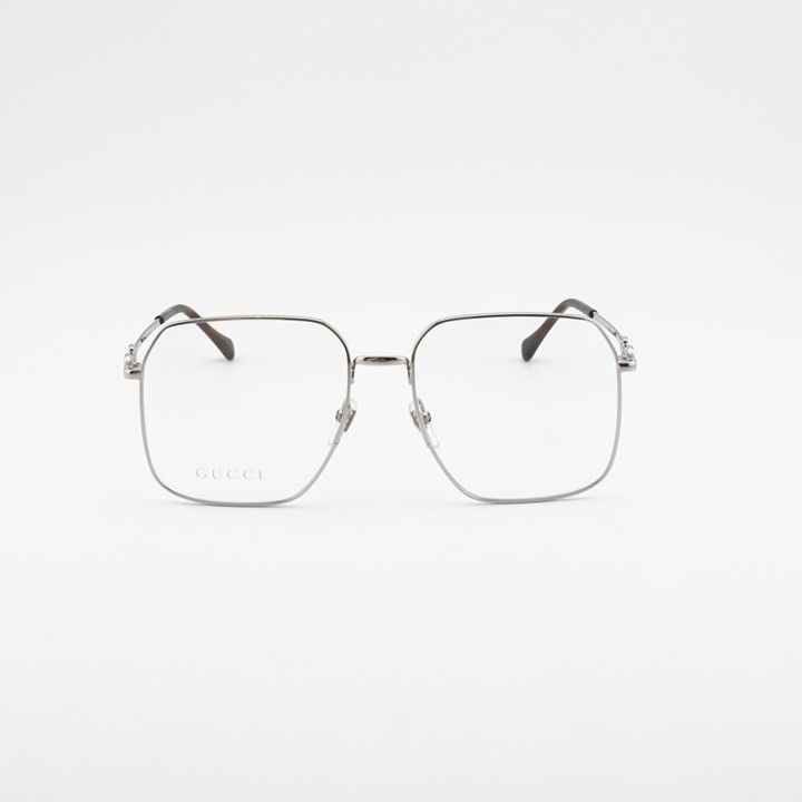 Gucci Gucci GG0952O 003 Eyeglasses Gold/Silver 57mm Square Frame Size ONE SIZE - 2 Thumbnail