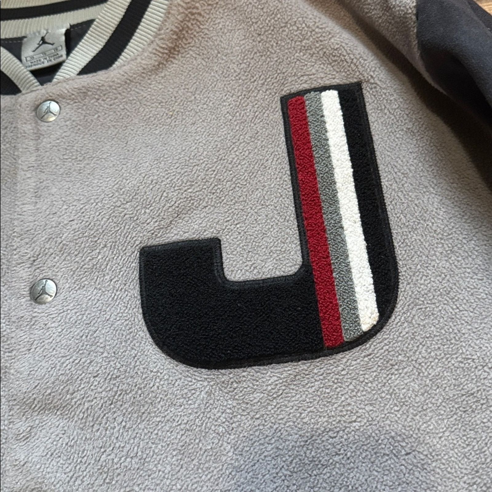 Nike Y2K Jordan Fleece Button Up Varsity Jacket Size US XL / EU 56 / 4 - 7 Thumbnail