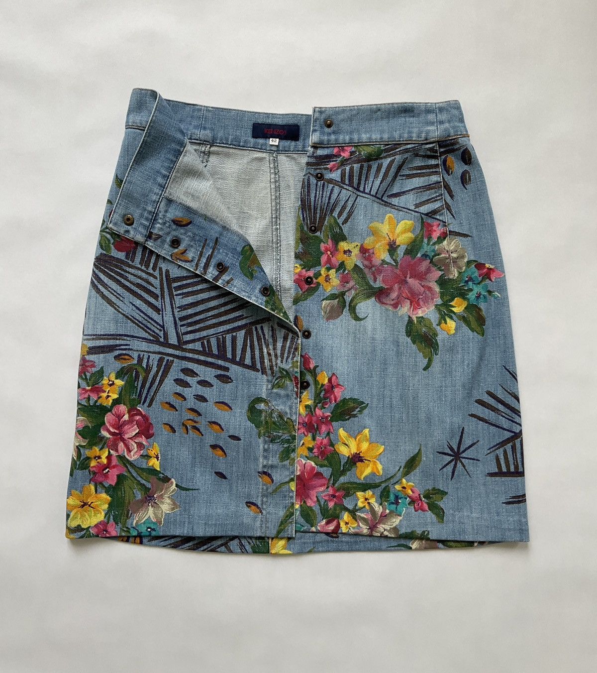 Kenzo Kenzo vintage denim printed skirt Size 30" / US 8 / IT 44 - 2 Thumbnail