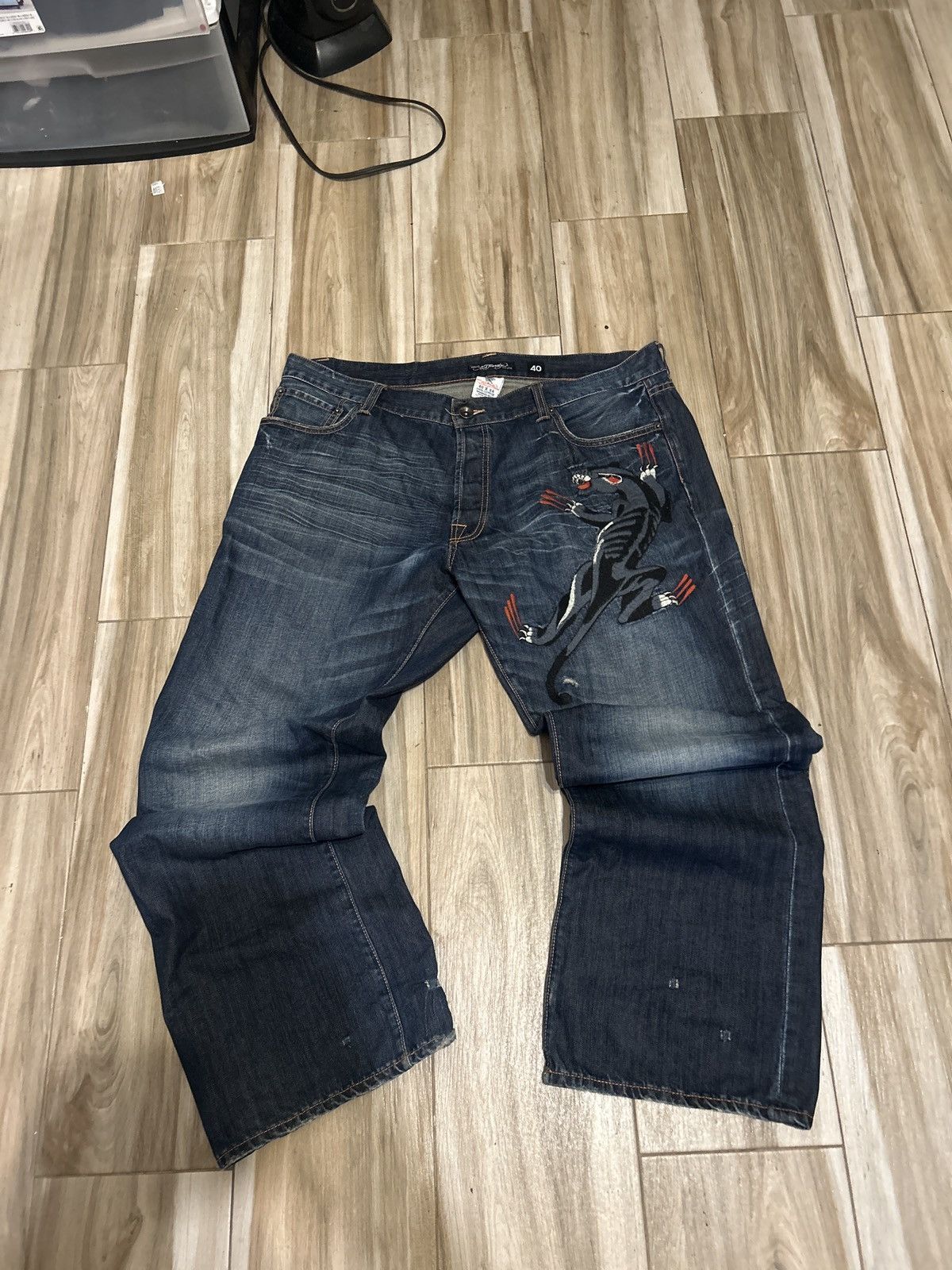 Ed Hardy Ed Hardy Jaguar Designed Denim Wide leg jeans Size US 40 / EU 56 - 1 Thumbnail